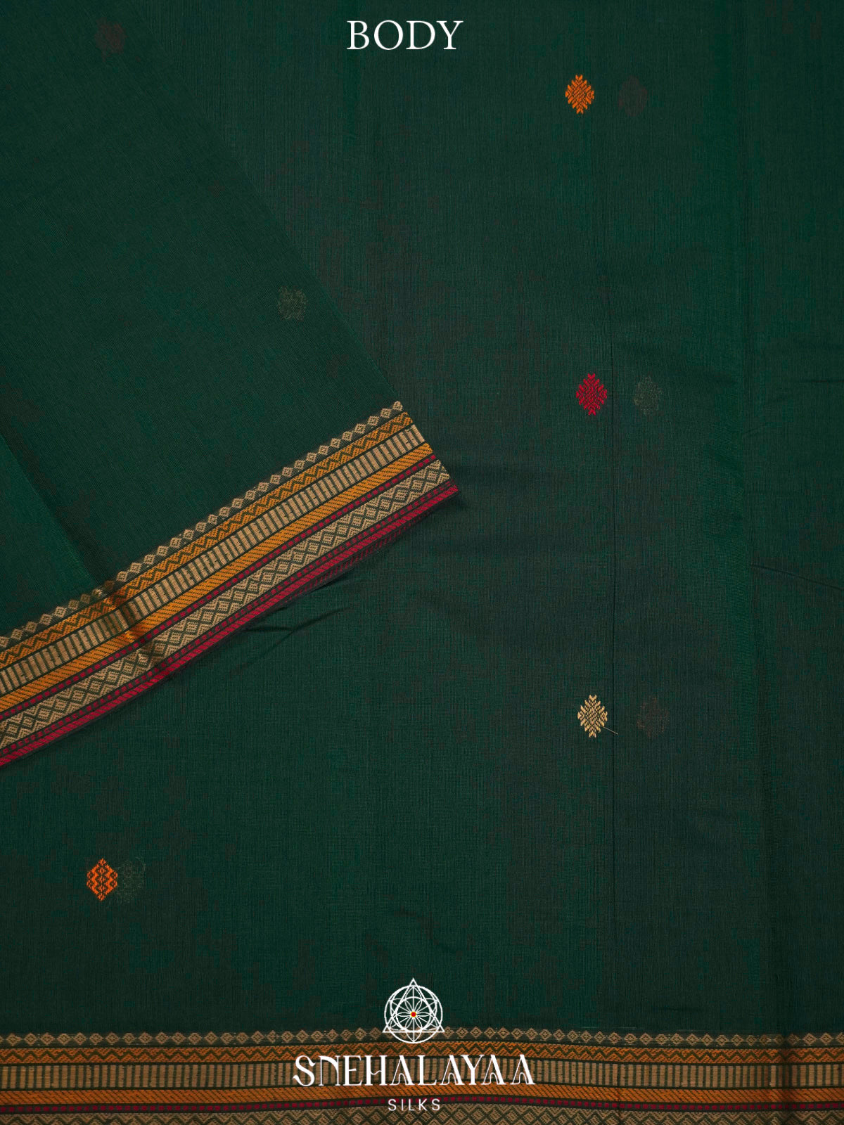 Forest Green  Kanchi Cotton Saree