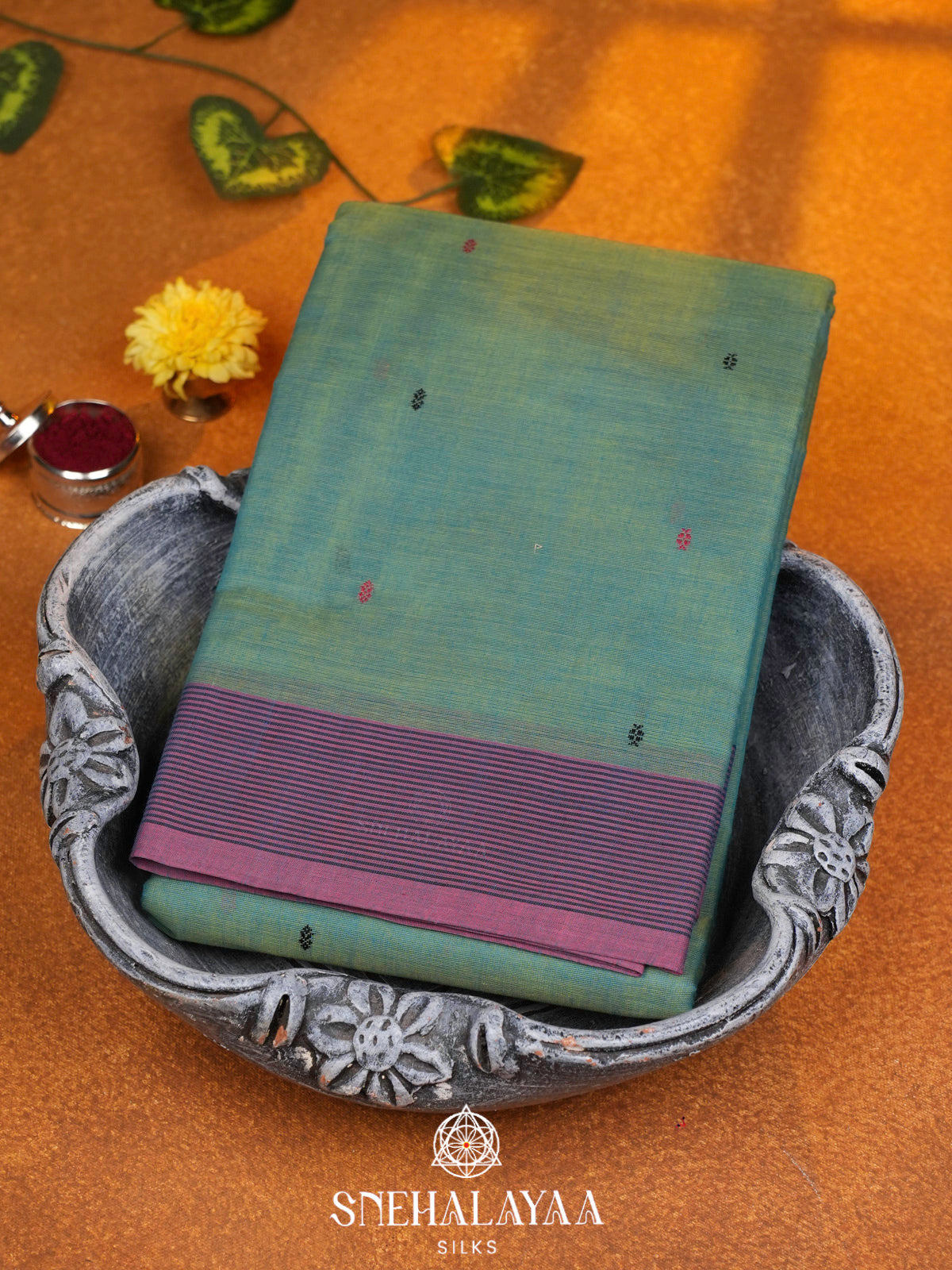 Green  Kanchi Cotton Saree