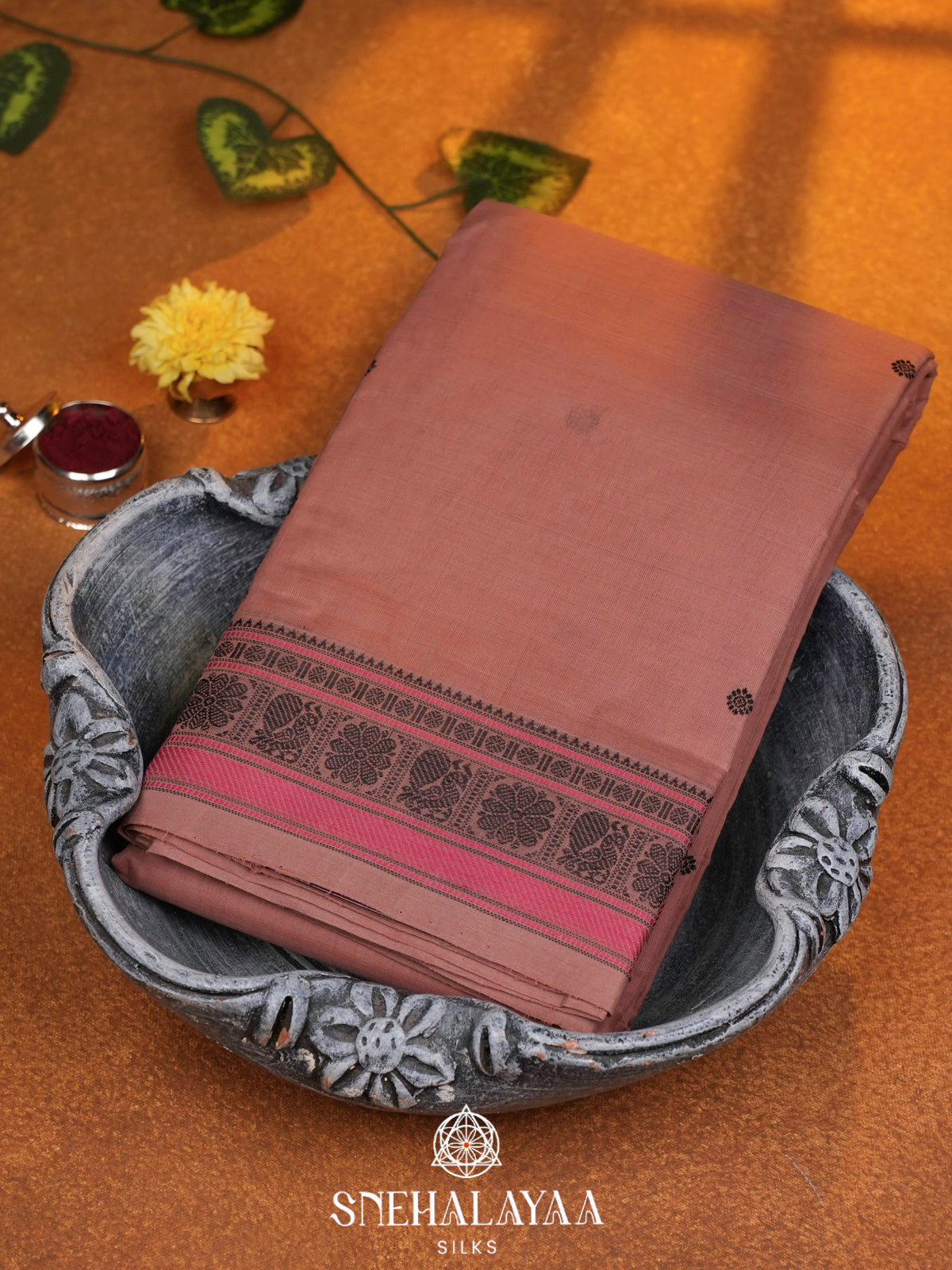 Pale Peach  Kanchi Cotton Saree