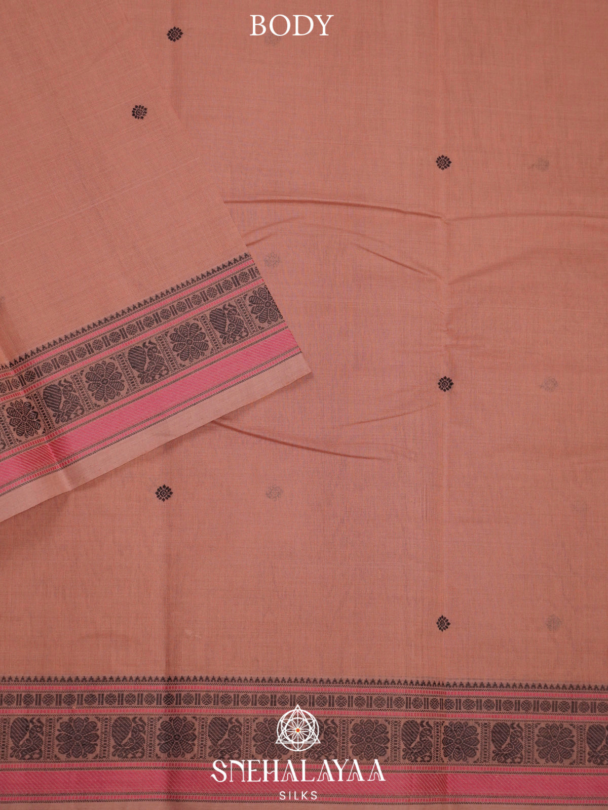 Pale Peach  Kanchi Cotton Saree