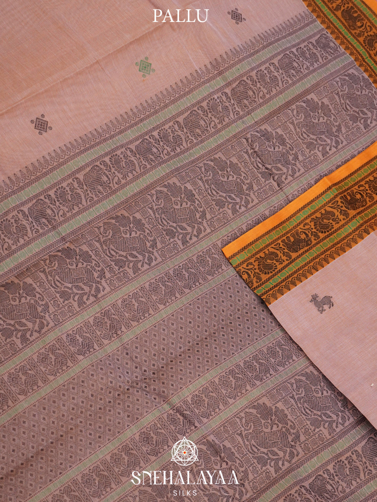 Pale Peach  Kanchi Cotton Saree