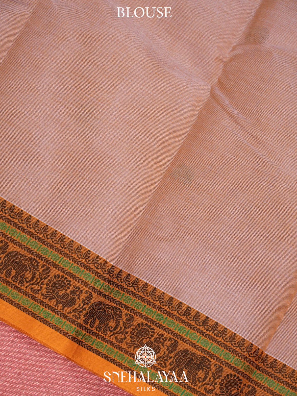 Pale Peach  Kanchi Cotton Saree