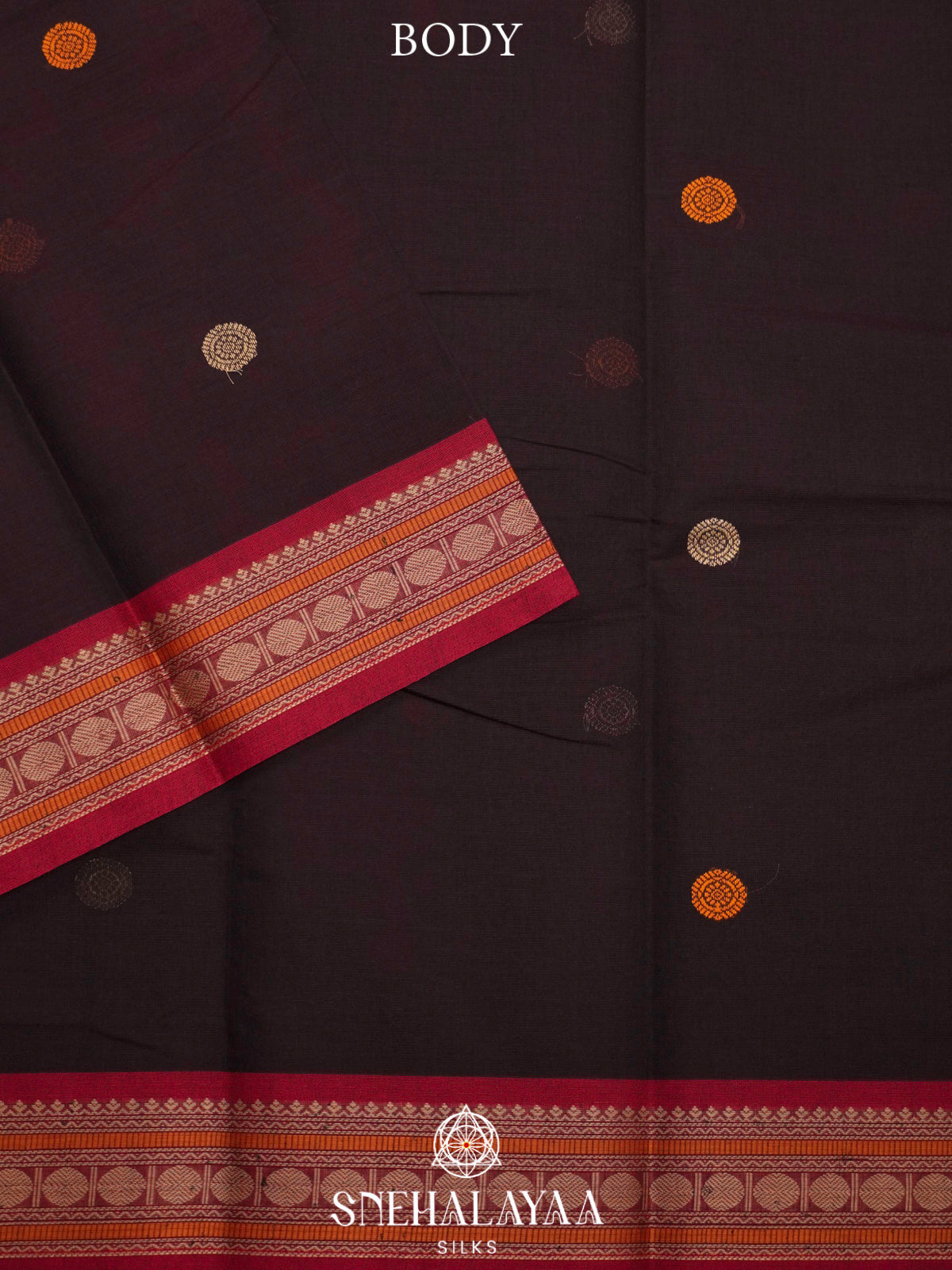 Chocolate Brown  Kanchi Cotton Saree
