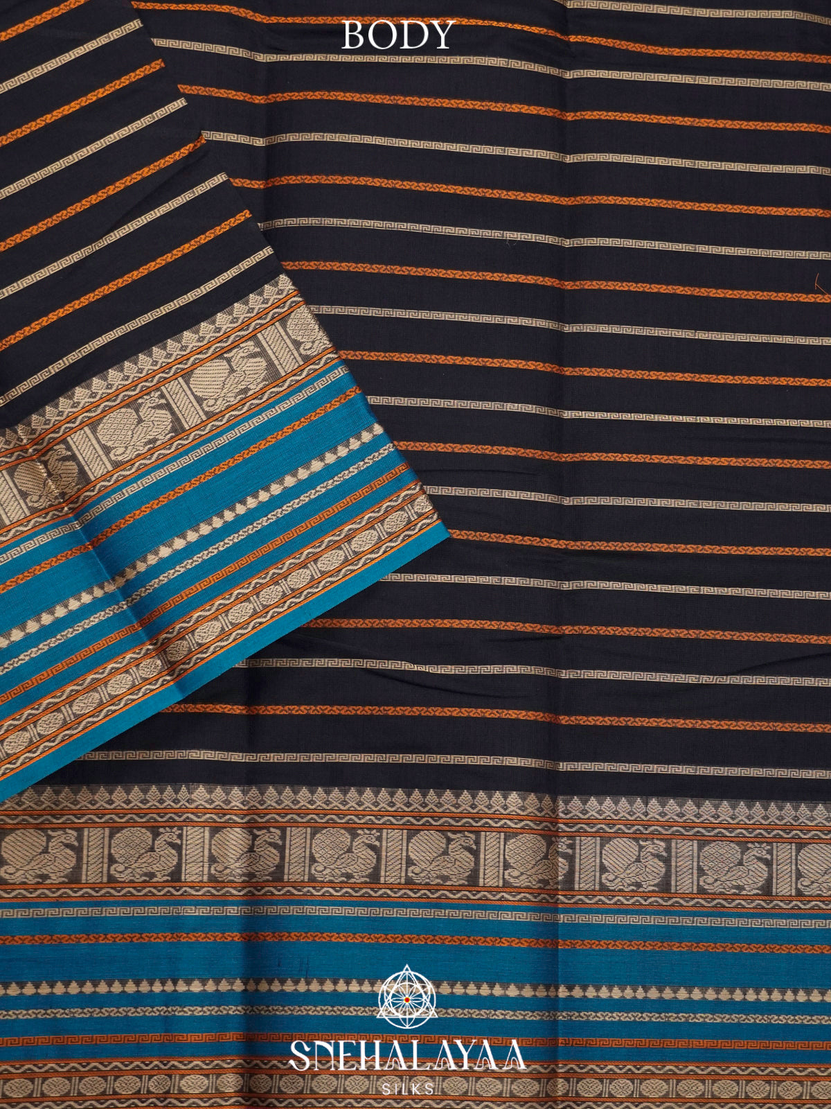 Black  Kanchi Cotton Saree