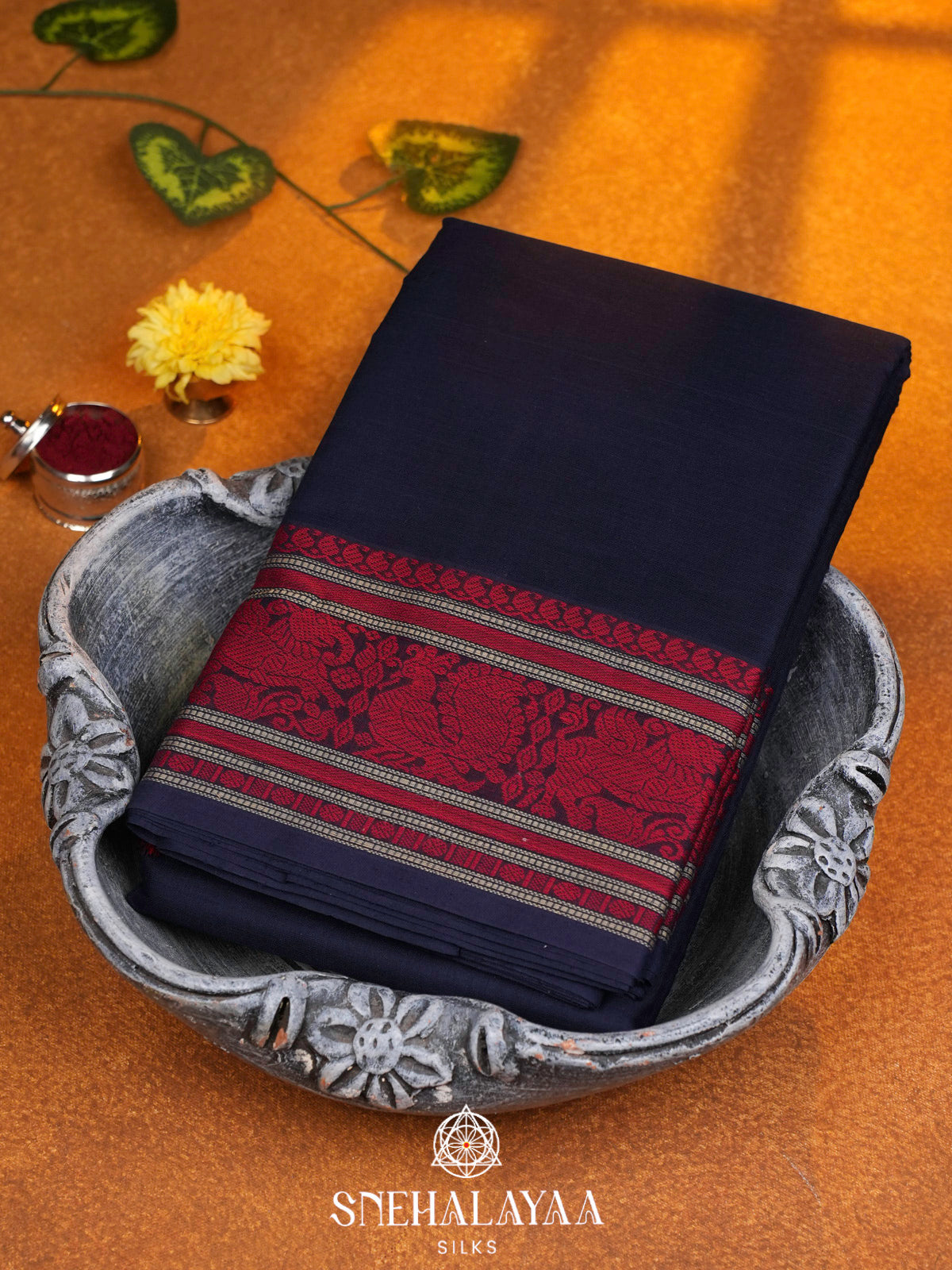 Navy Blue  Kanchi Cotton Saree