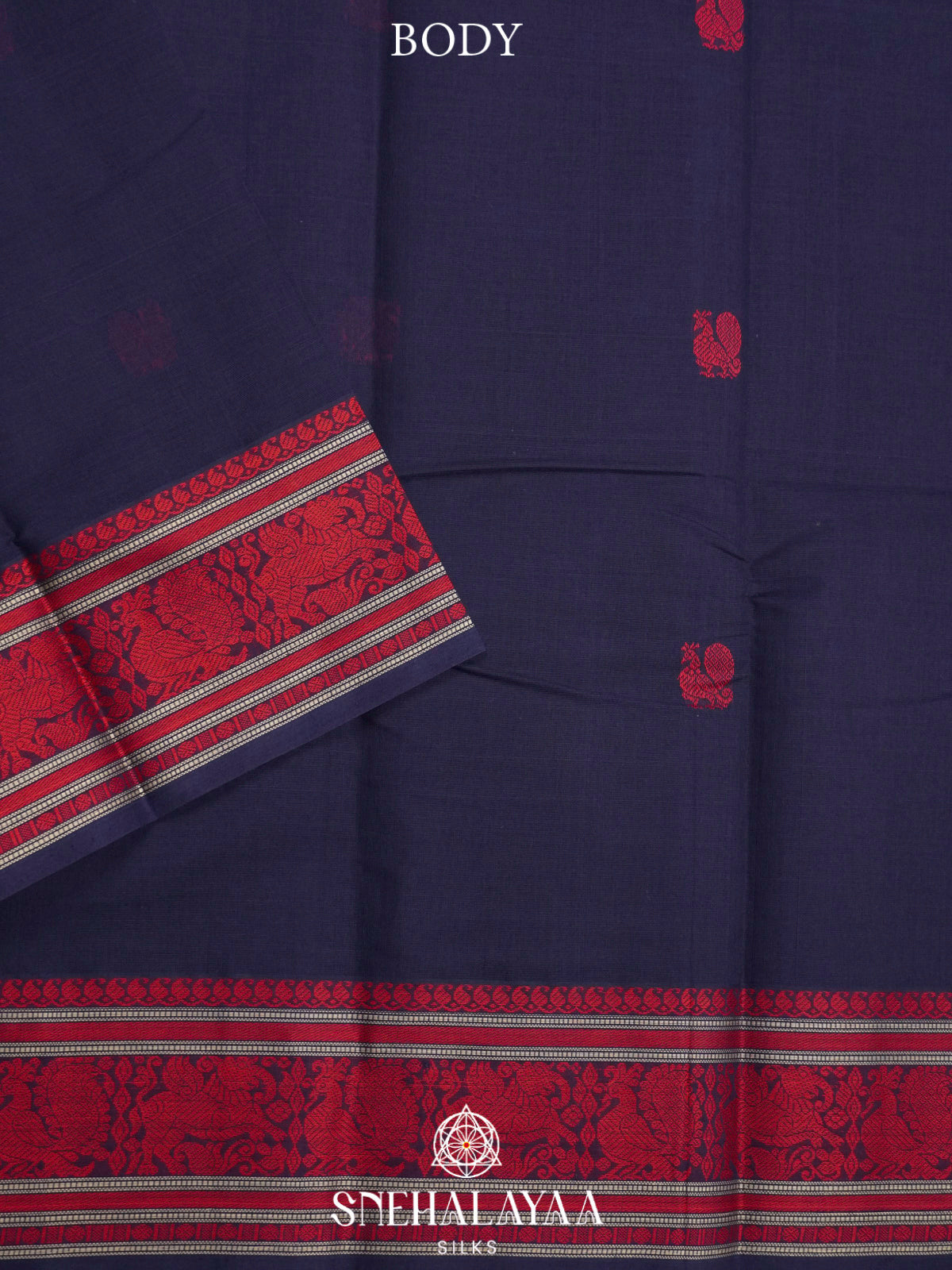 Navy Blue  Kanchi Cotton Saree