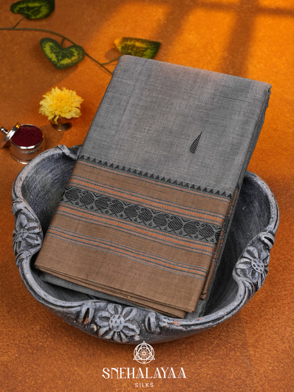 Grey  Kanchi Cotton Saree