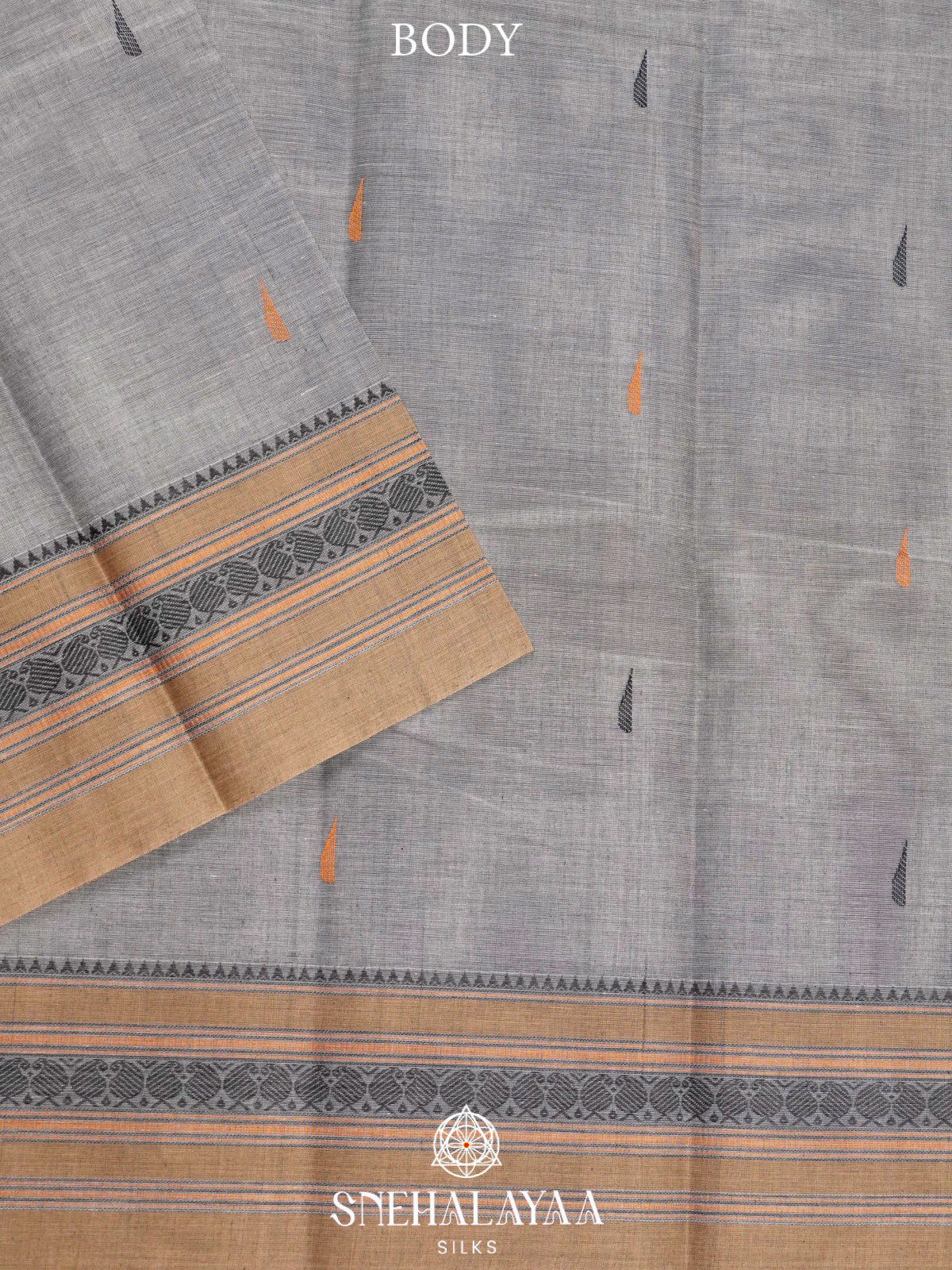 Grey  Kanchi Cotton Saree