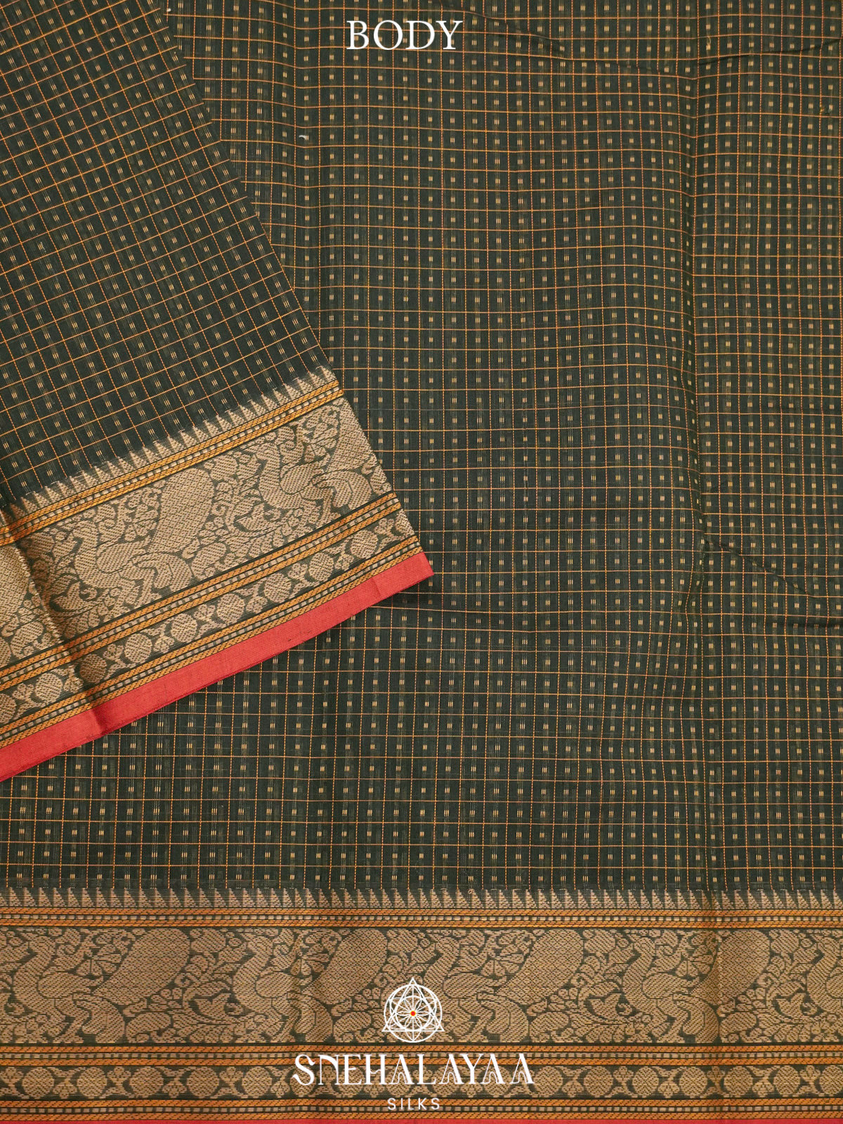 Forest Green  Kanchi Cotton Saree