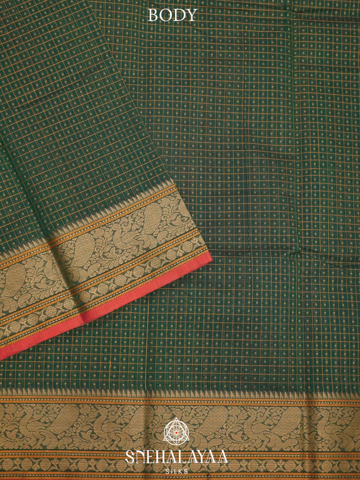 Forest Green  Kanchi Cotton Saree