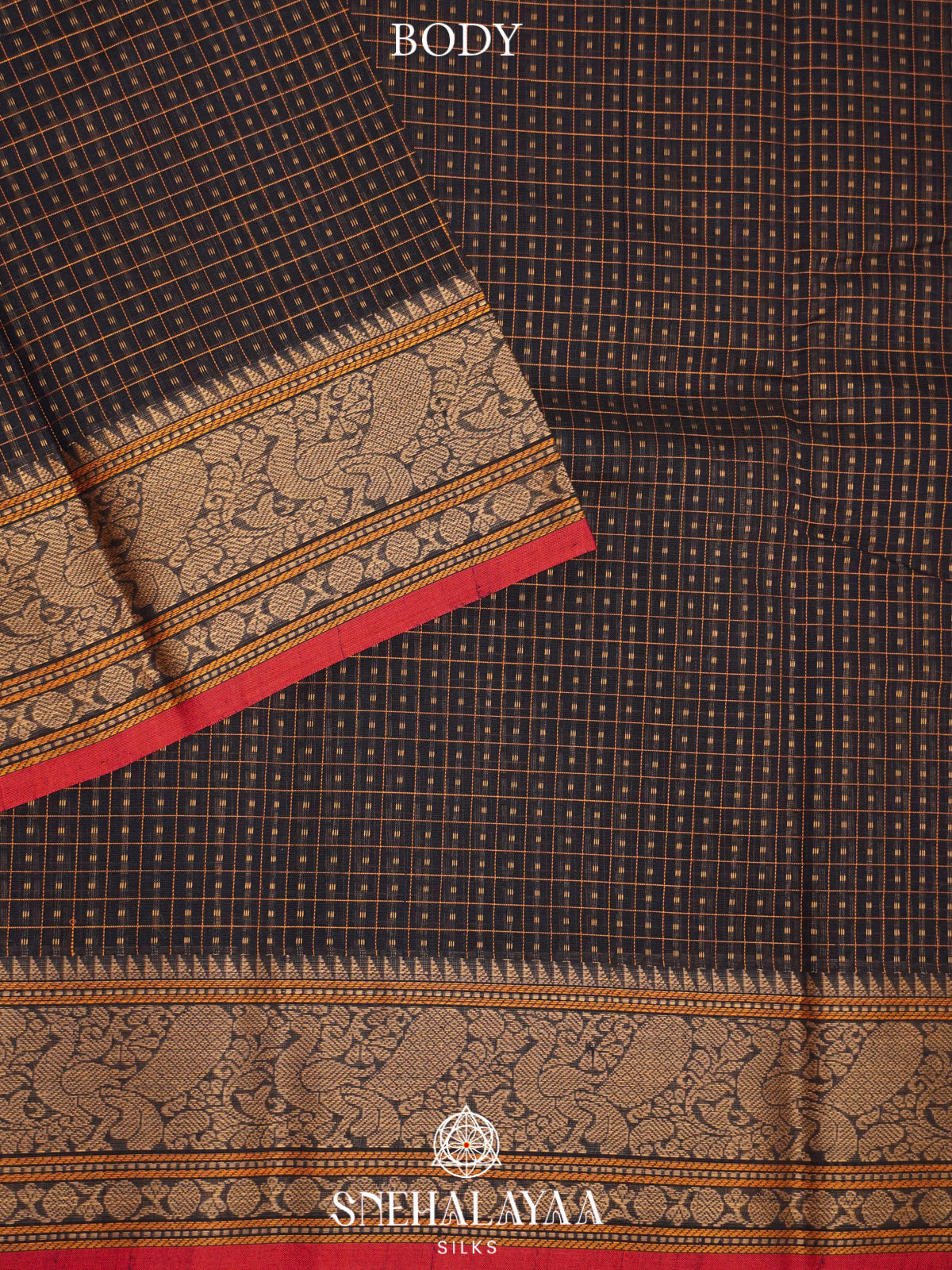 Black  Kanchi Cotton Saree