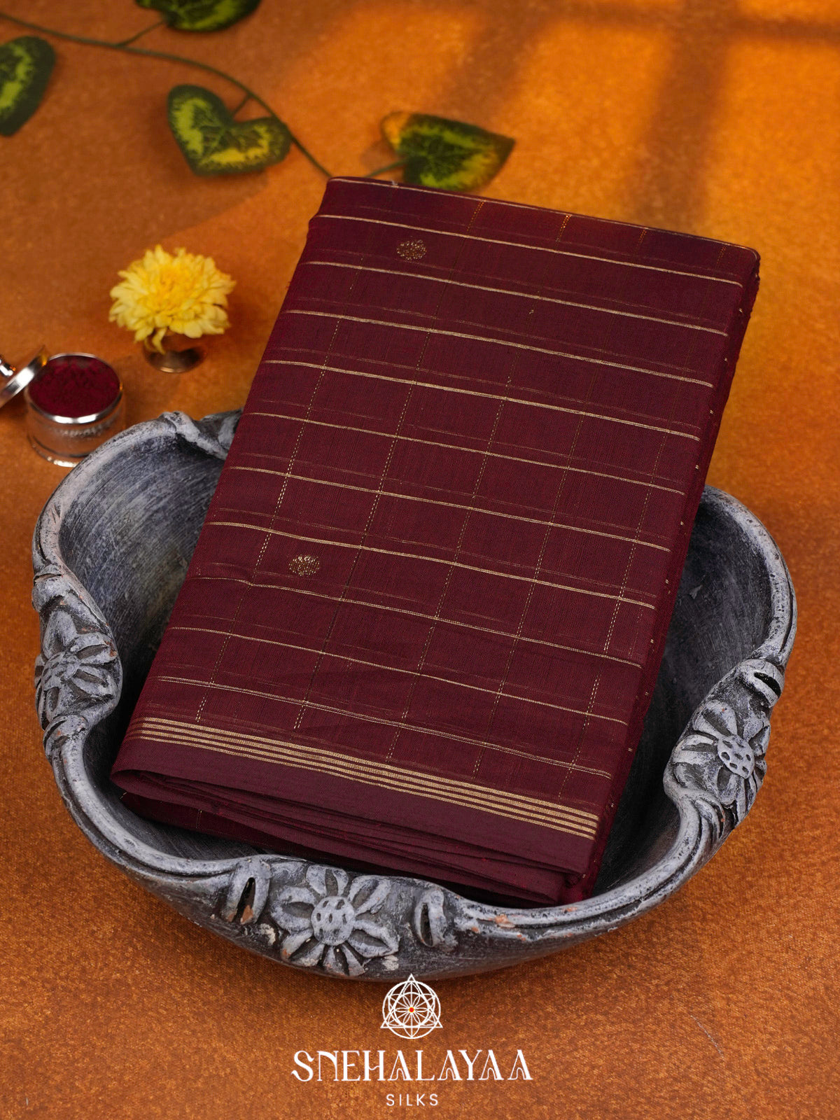 Maroon  Kanchi Cotton Saree