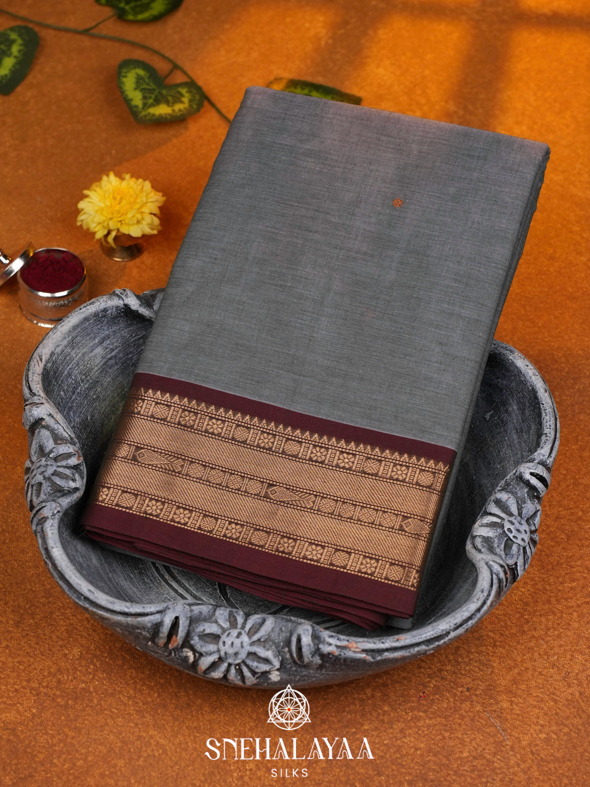 Grey  Kanchi Cotton Saree