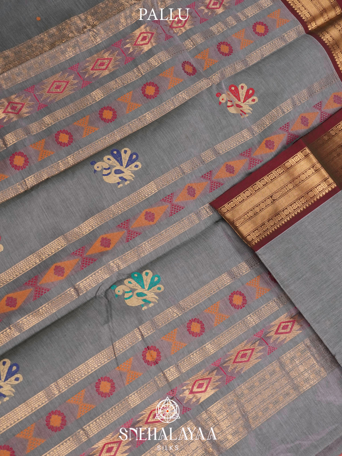 Grey  Kanchi Cotton Saree