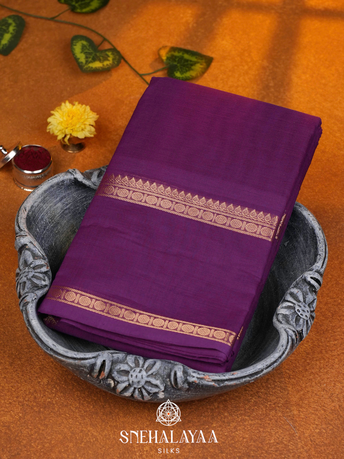 Violet  Kanchi Cotton Saree