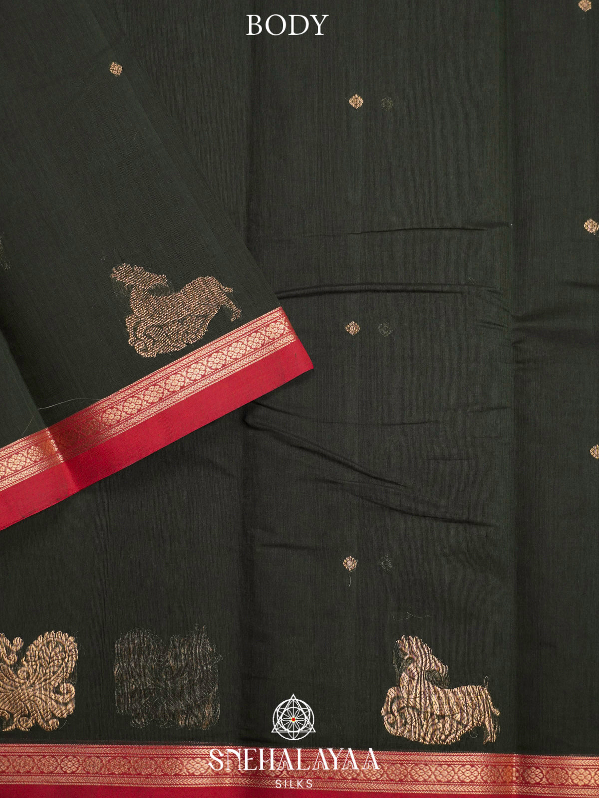 Forest Green  Kanchi Cotton Saree