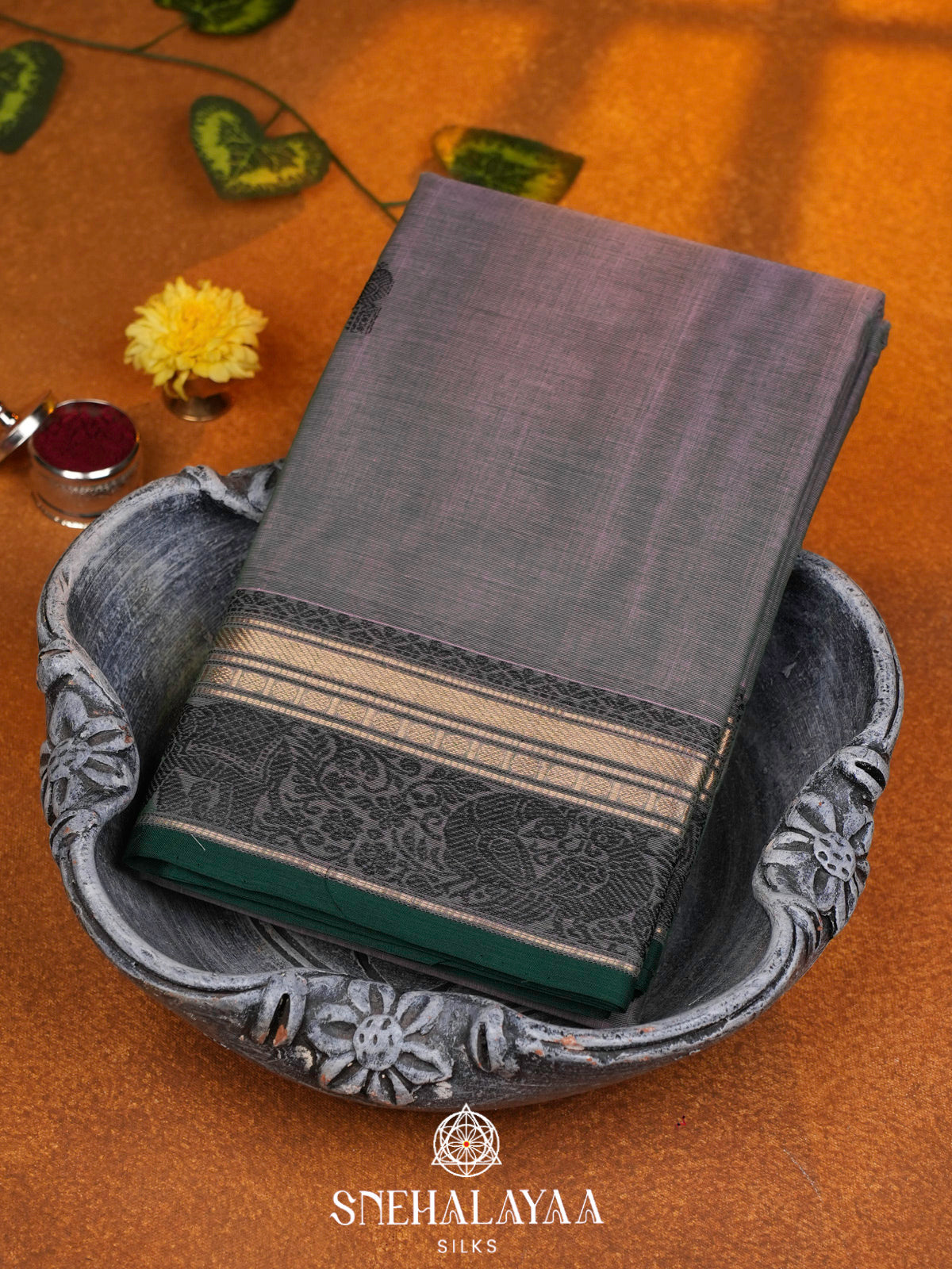 Grey  Kanchi Cotton Saree