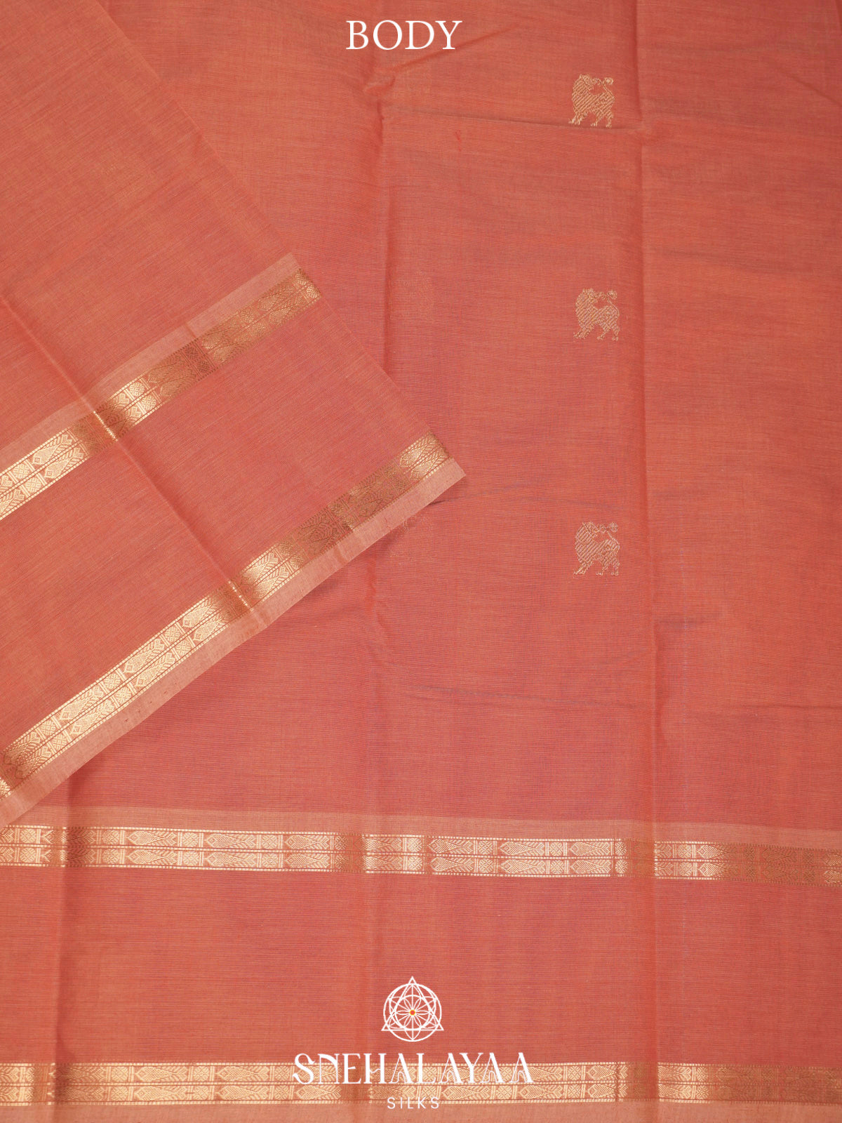 Peach  Kanchi Cotton Saree