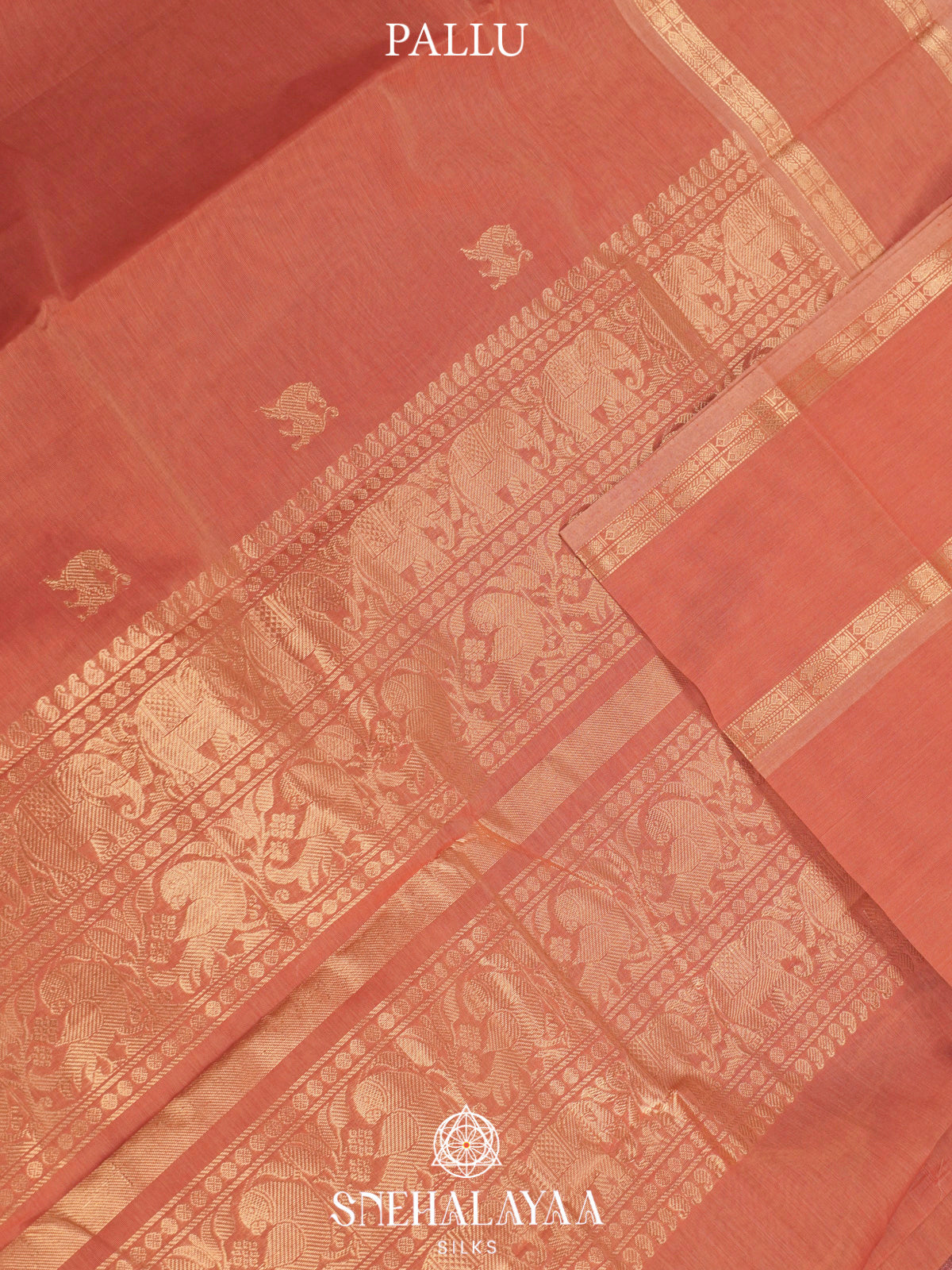 Peach  Kanchi Cotton Saree