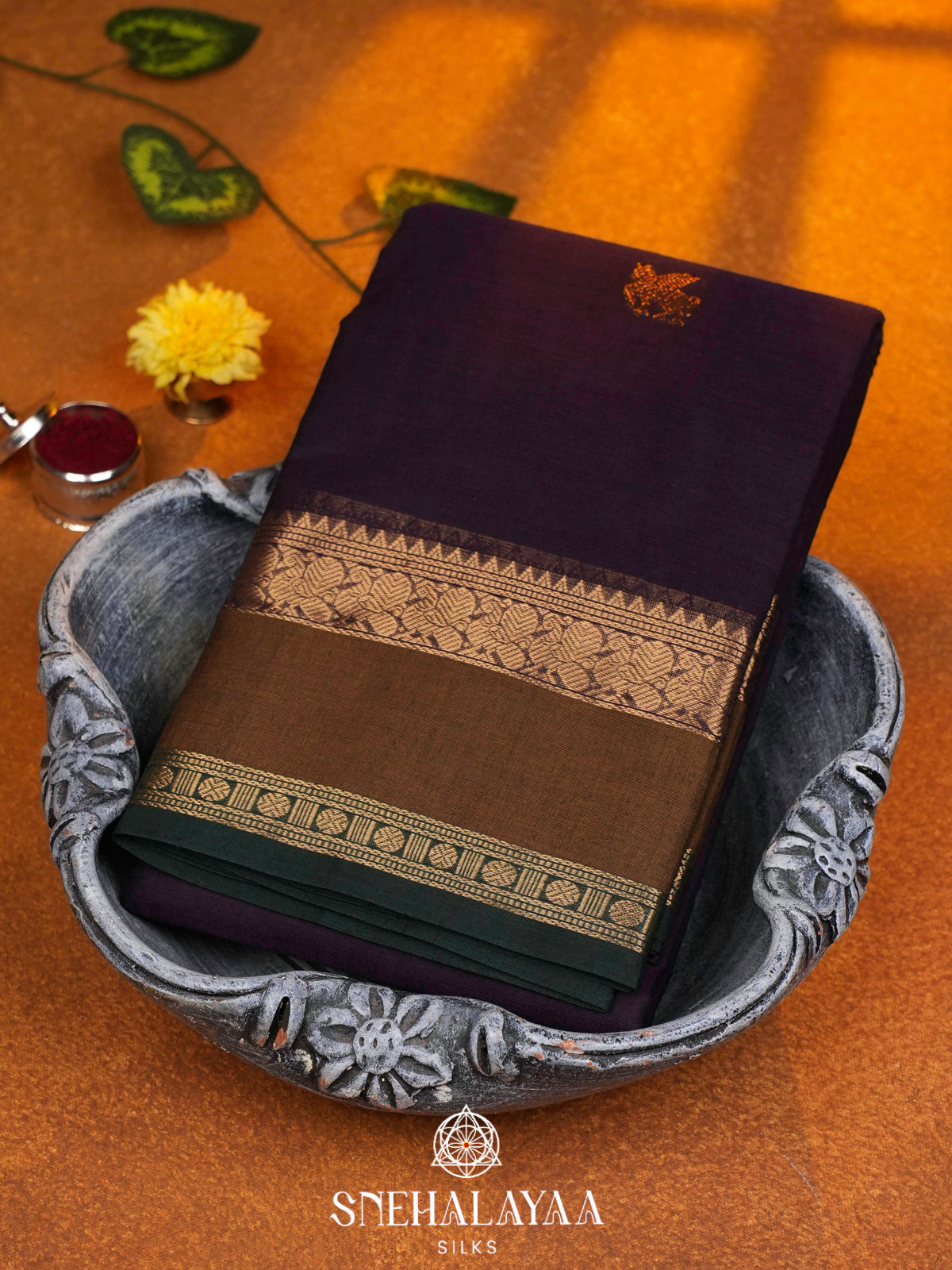 Purple  Kanchi Cotton Saree