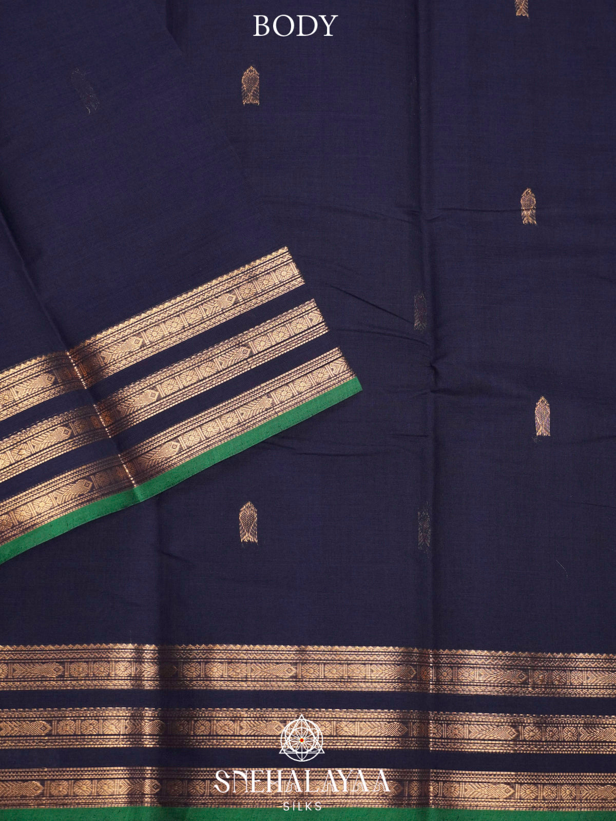 Navy Blue  Kanchi Cotton Saree