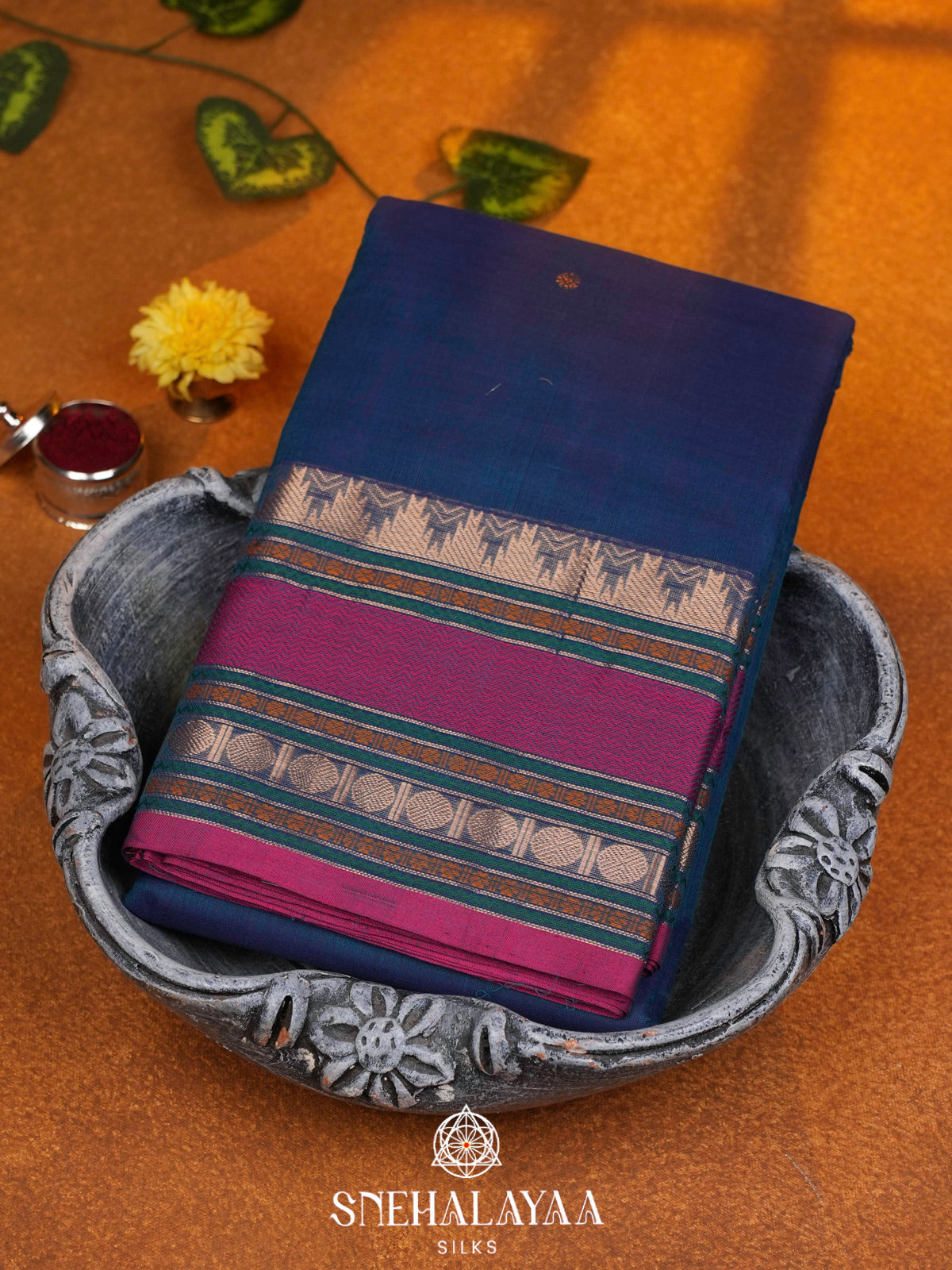 Blue  Kanchi Cotton Saree