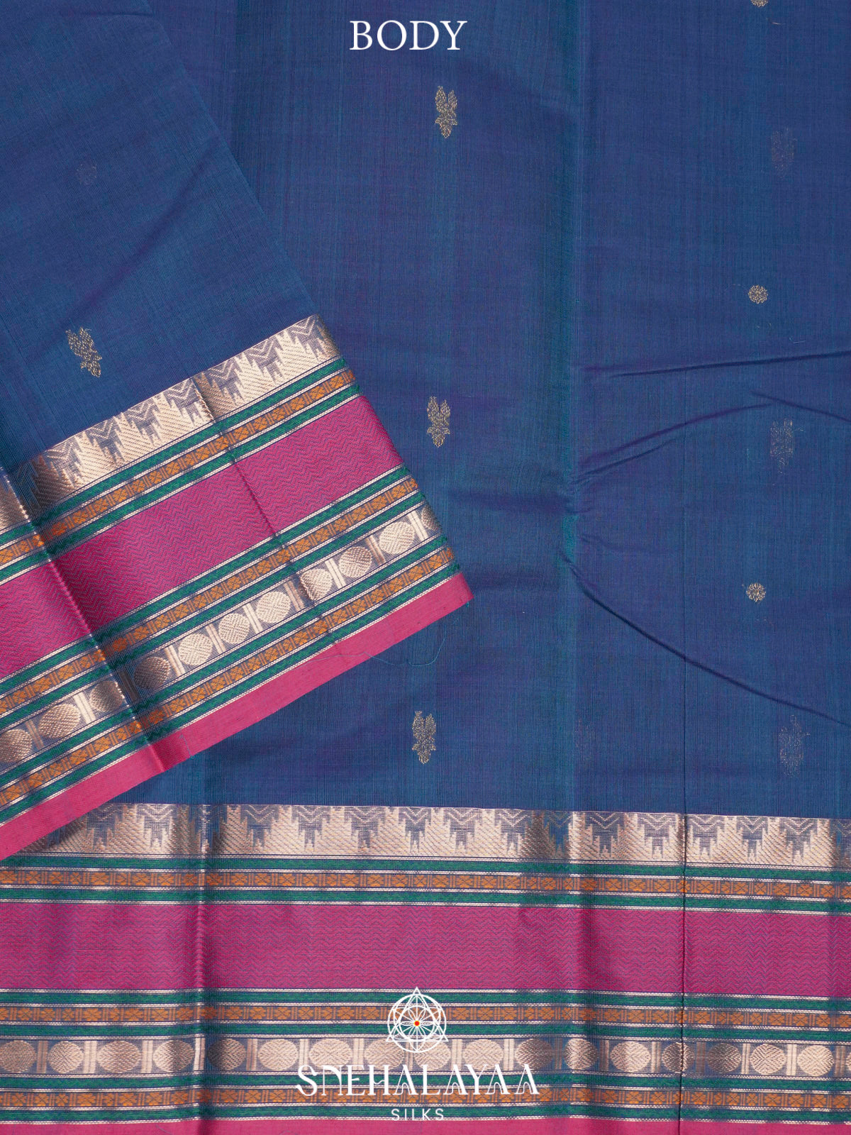 Blue  Kanchi Cotton Saree