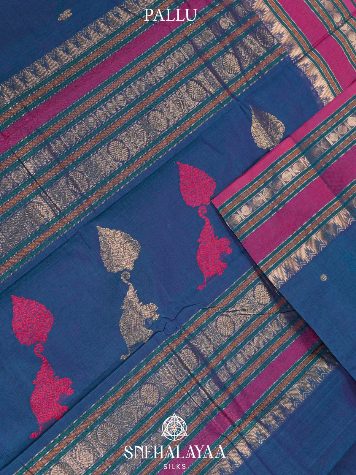 Blue  Kanchi Cotton Saree