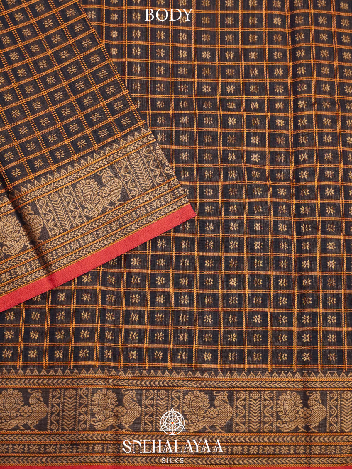 Black  Kanchi Cotton Saree