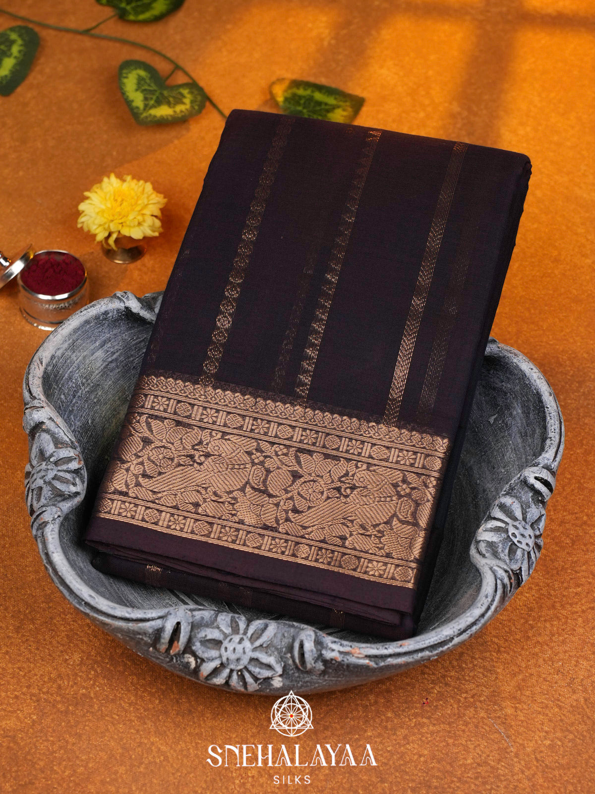 Black  Kanchi Cotton Saree