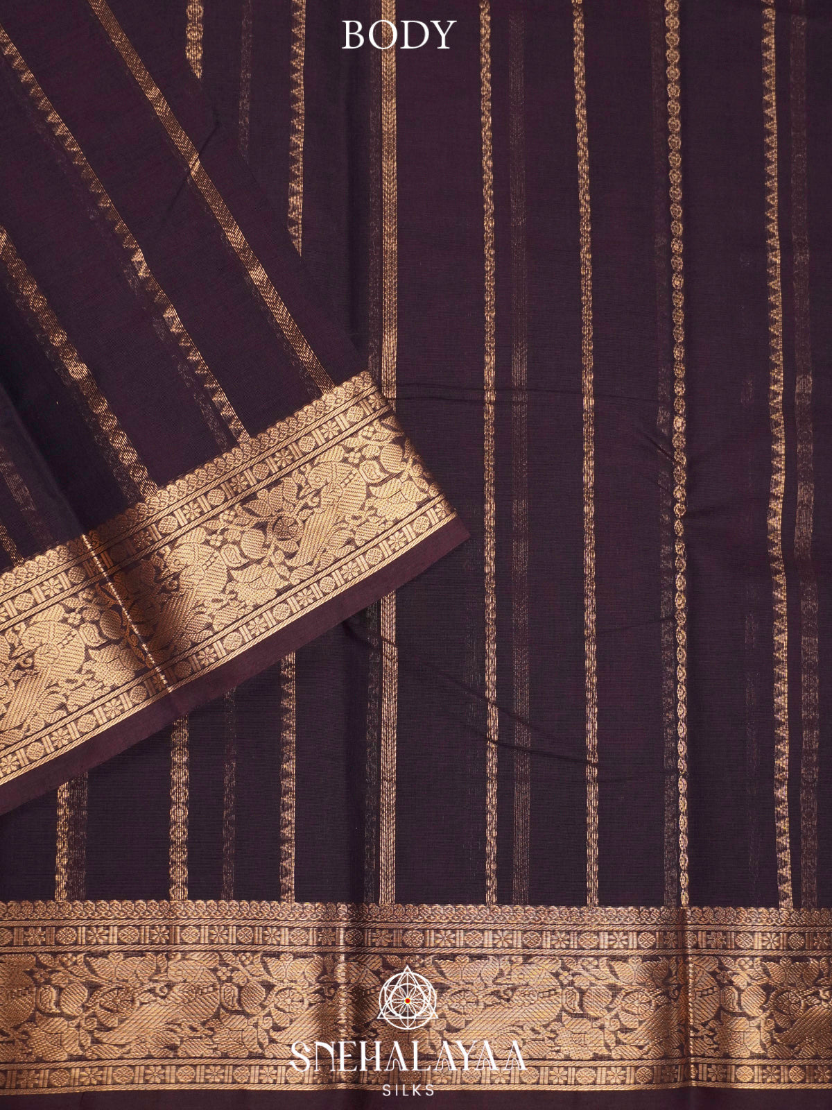 Black  Kanchi Cotton Saree