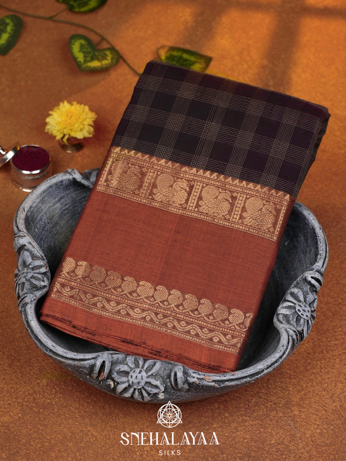 Black  Kanchi Cotton Saree