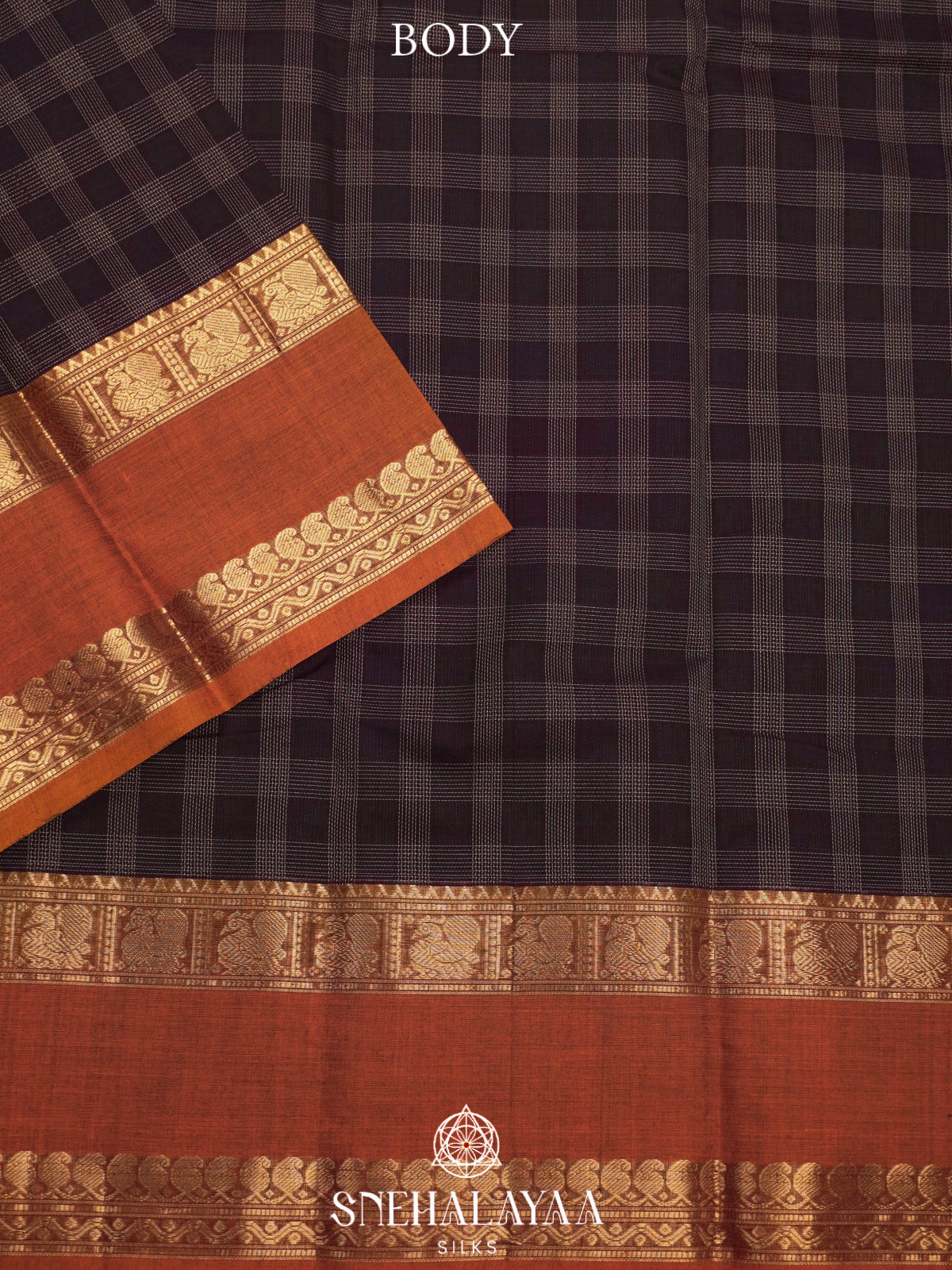 Black  Kanchi Cotton Saree