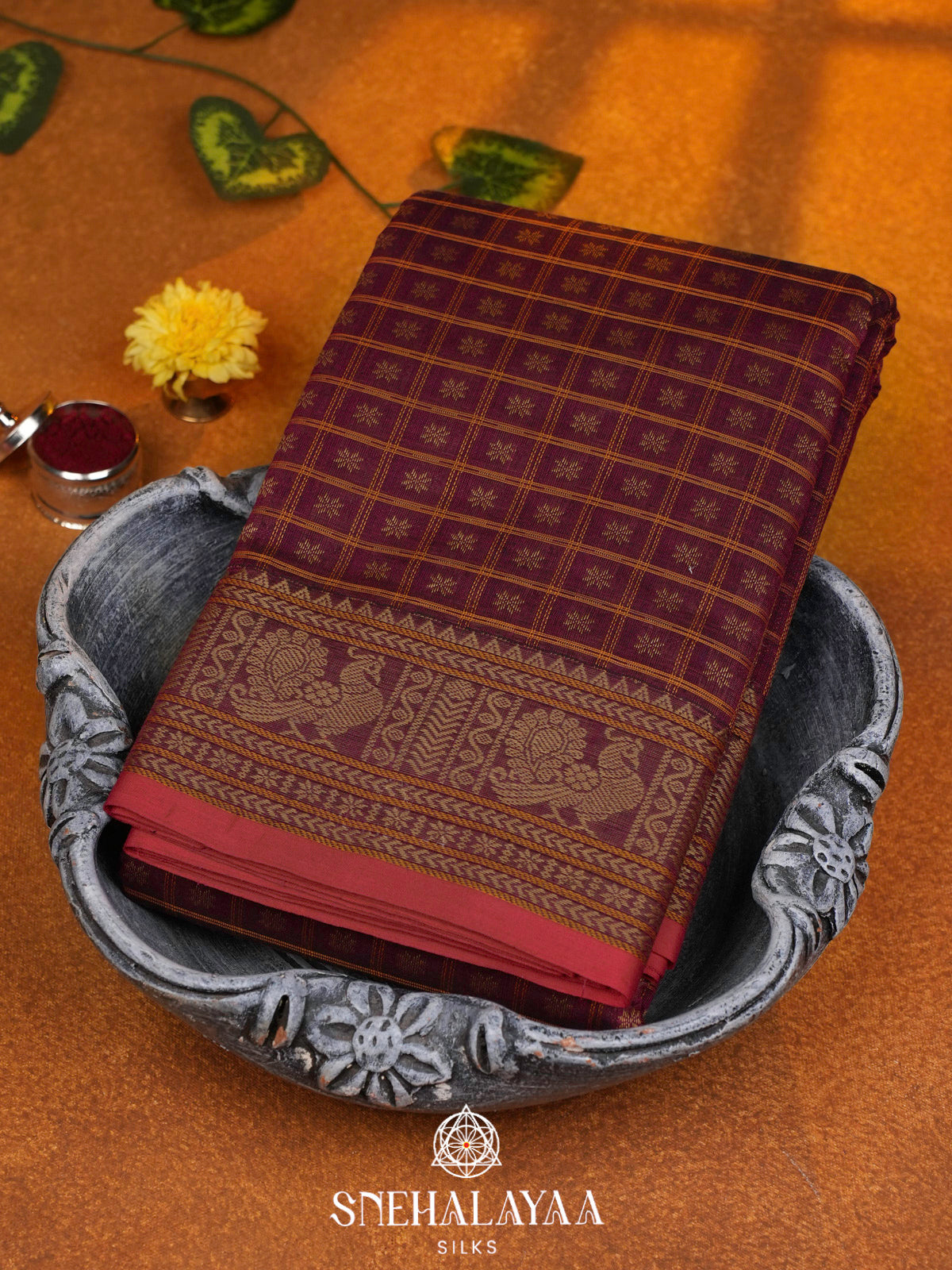Magenta  Kanchi Cotton Saree