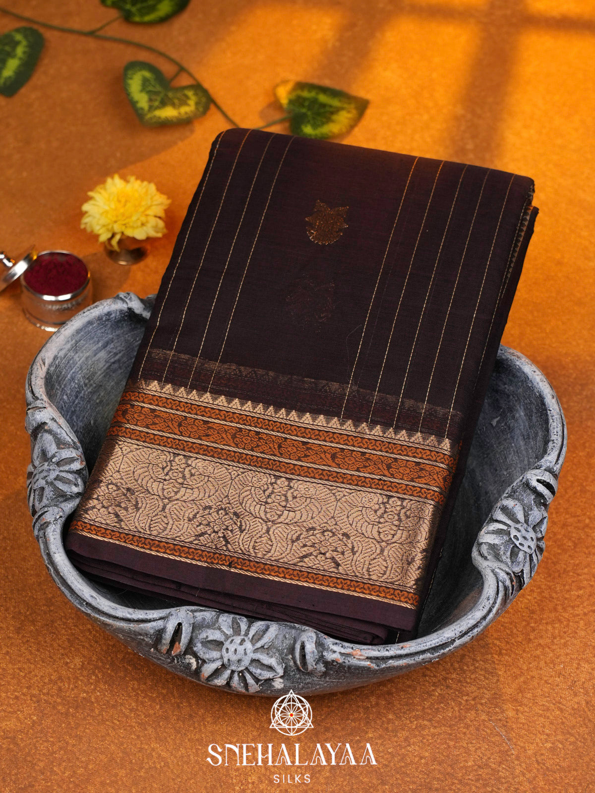 Coffee Brown  Kanchi Cotton Saree