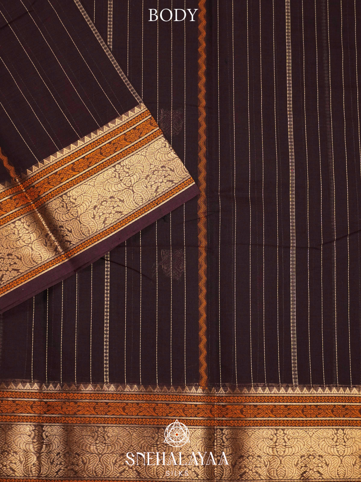 Coffee Brown  Kanchi Cotton Saree