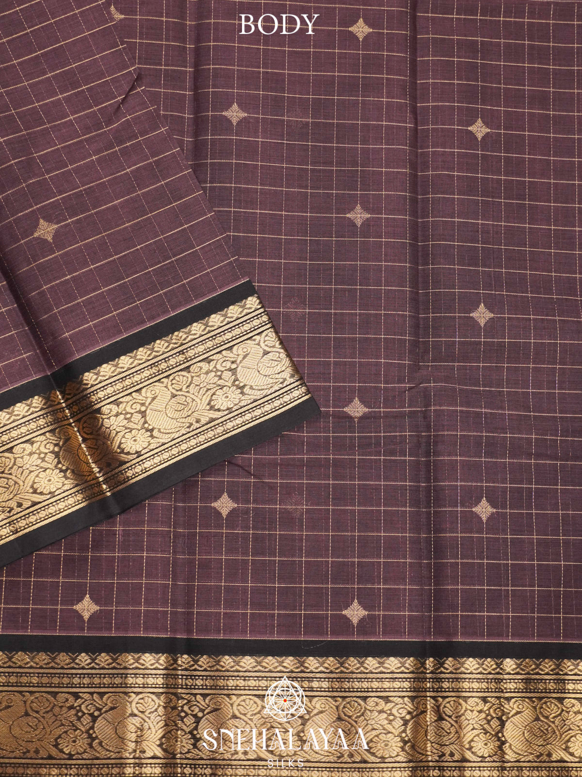 Brown  Kanchi Cotton Saree
