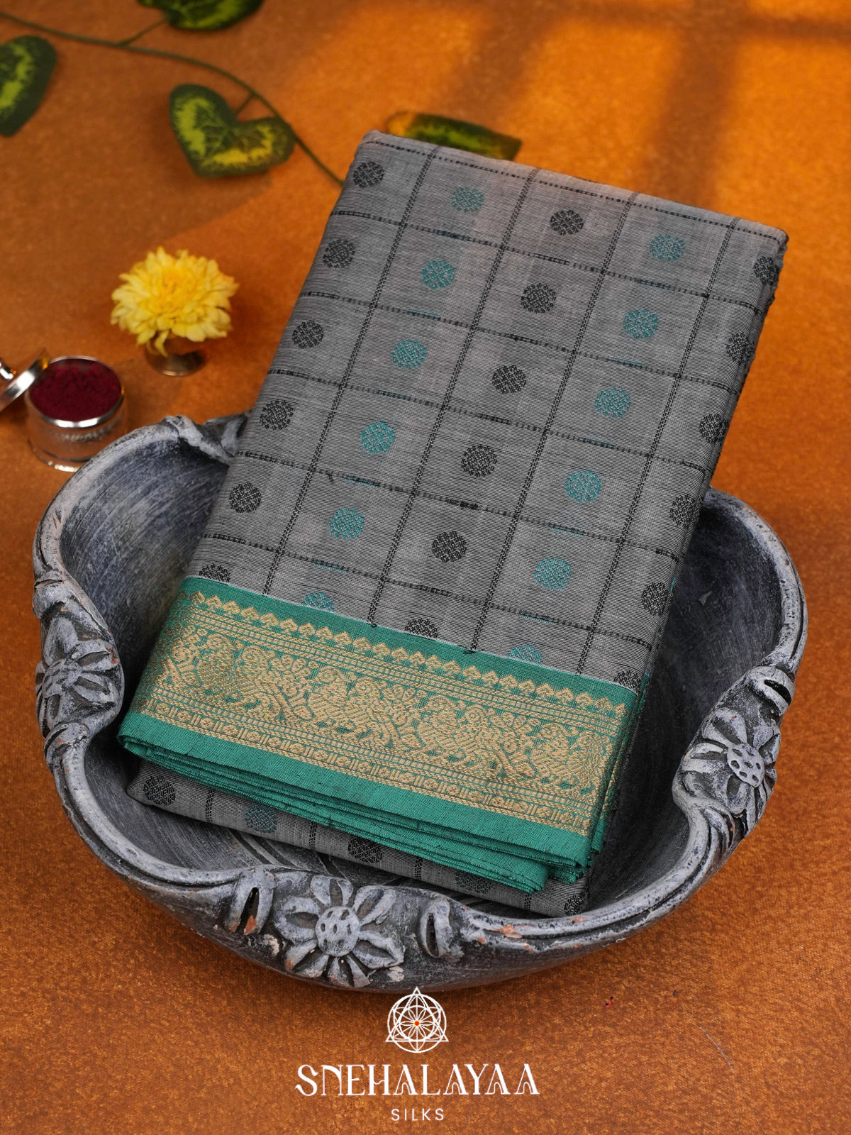Grey  Kanchi Cotton Saree