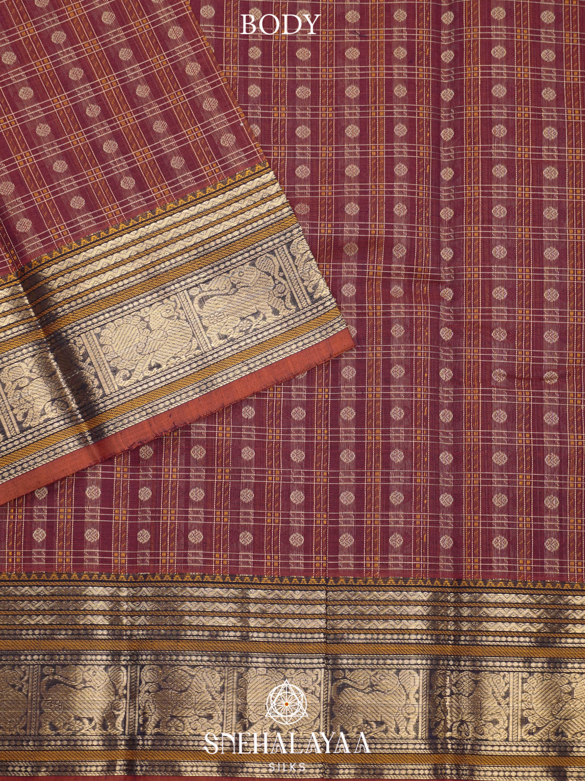 Maroon  Kanchi Cotton Saree