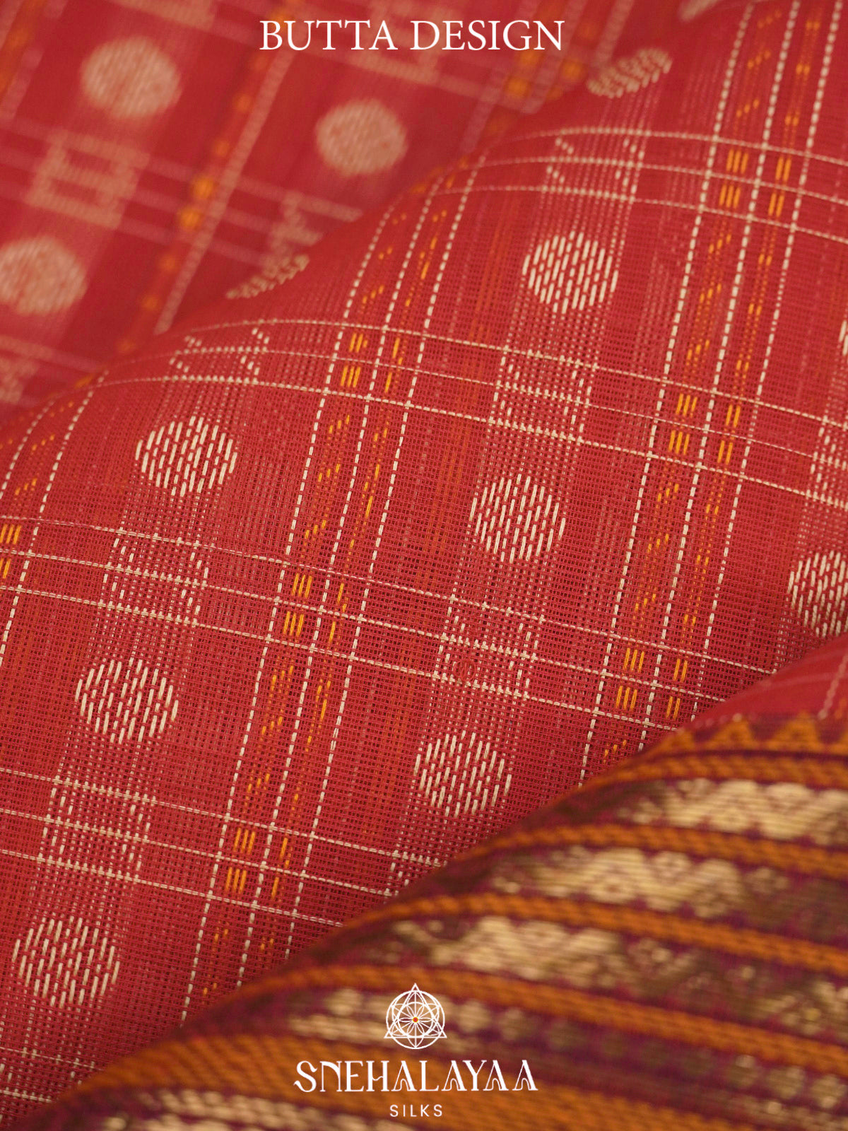 Coral Red  Kanchi Cotton Saree