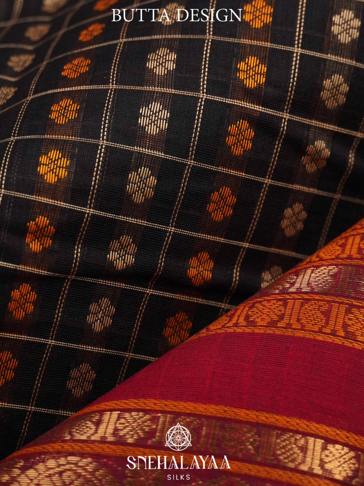 Black  Kanchi Cotton Saree