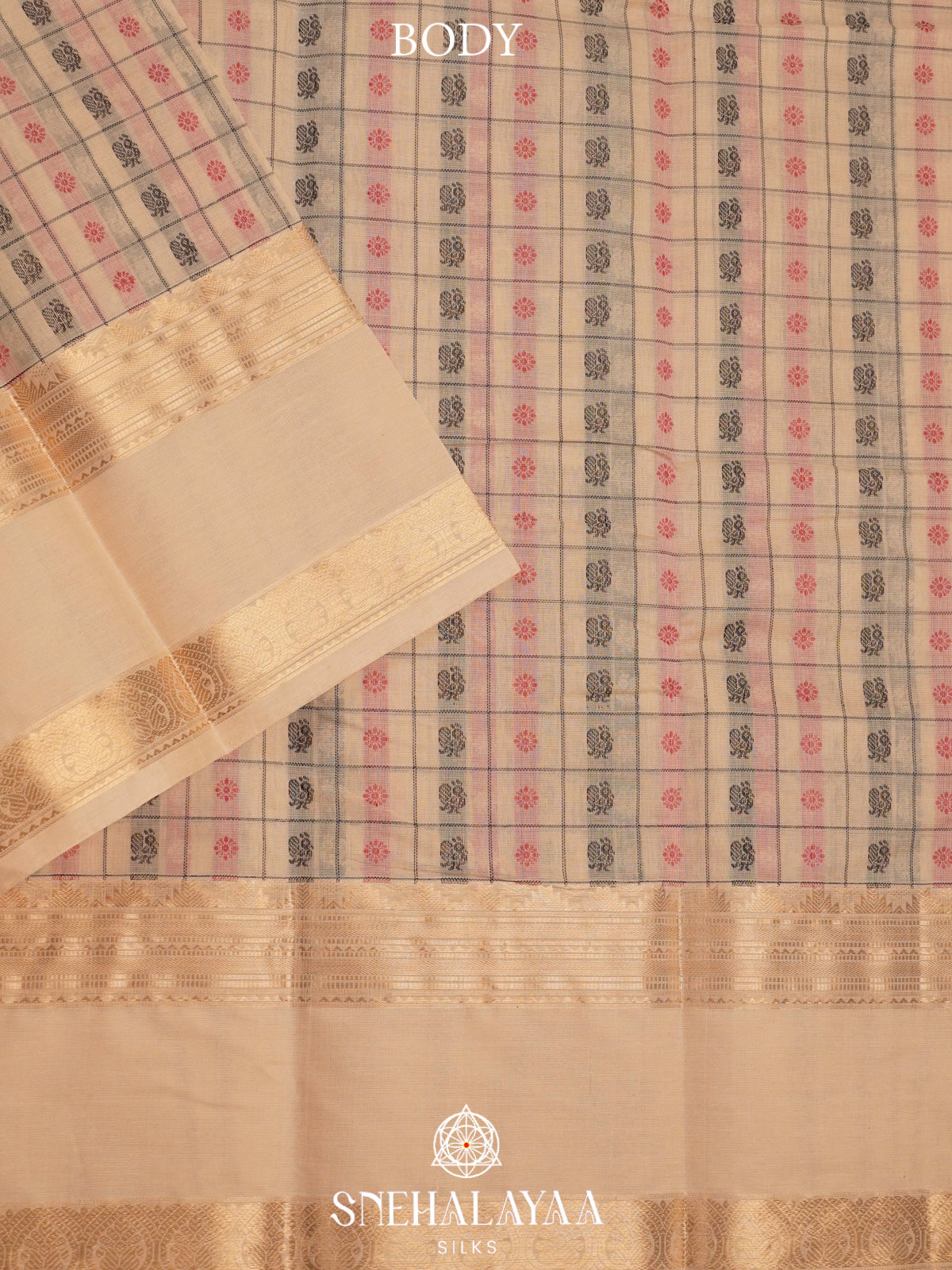 Cream  Kanchi Cotton Saree