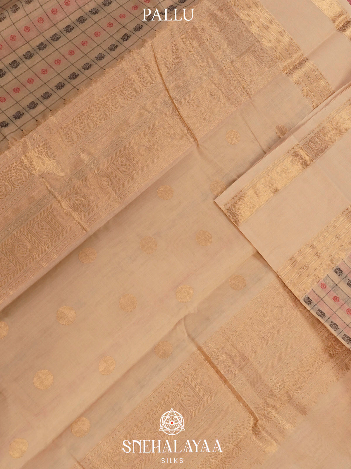 Cream  Kanchi Cotton Saree