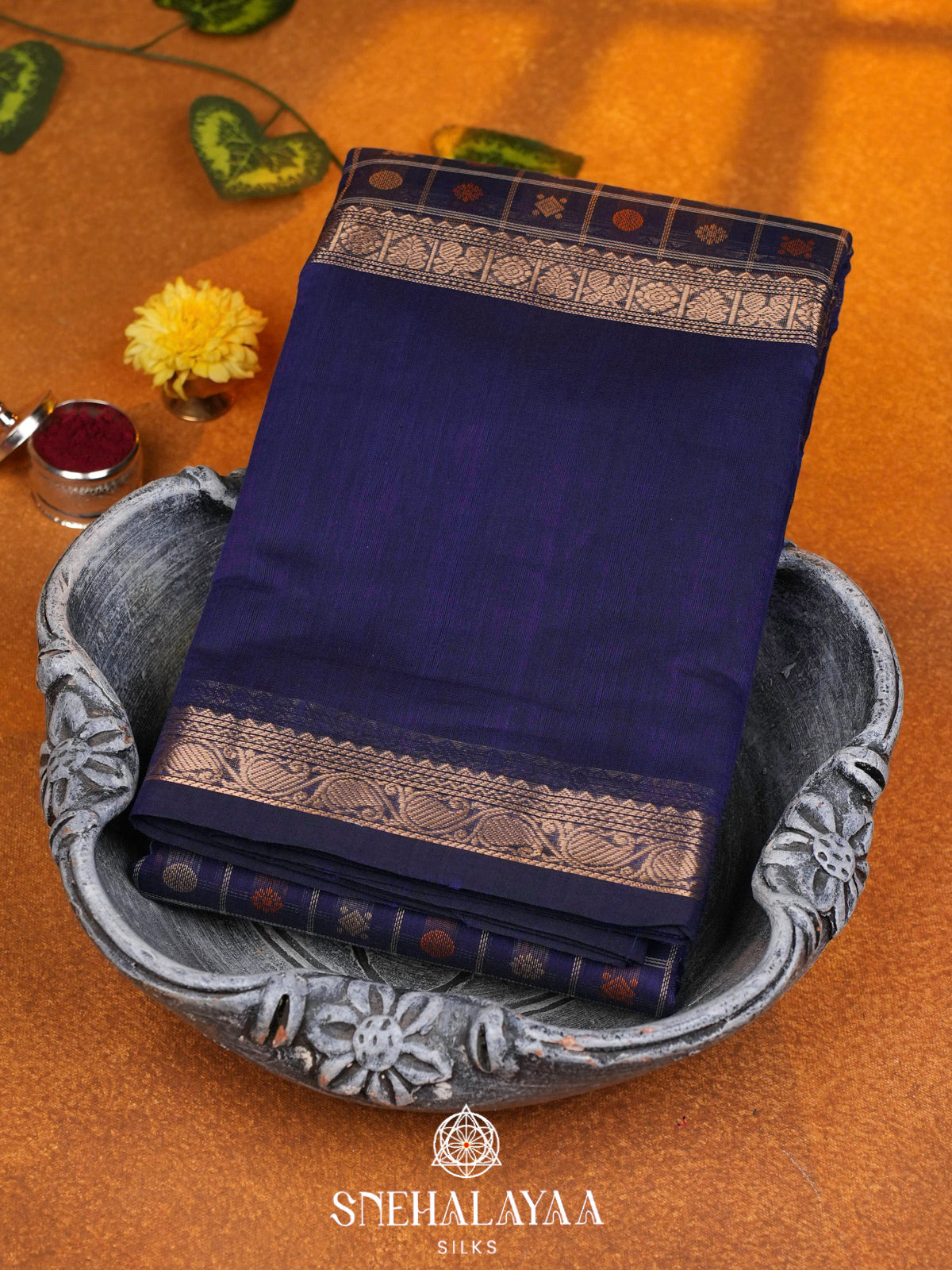 Royal Blue  Kanchi Cotton Saree