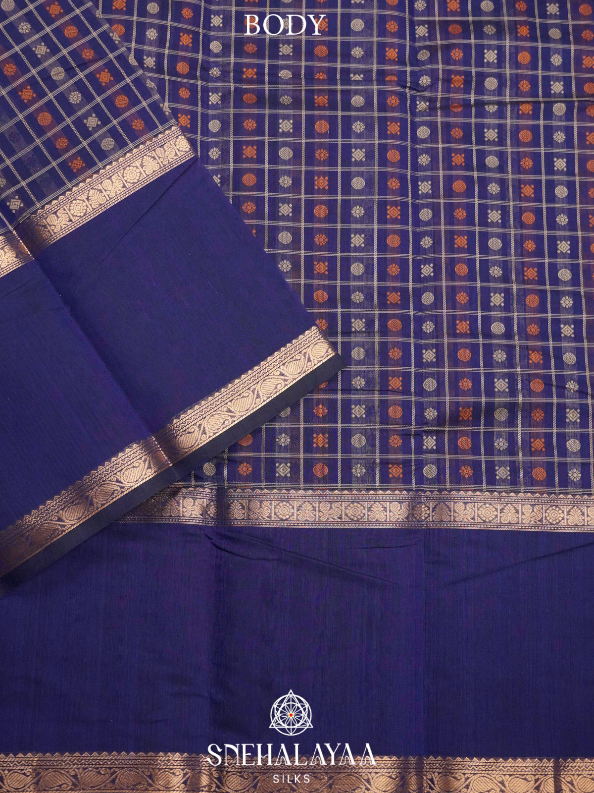 Royal Blue  Kanchi Cotton Saree