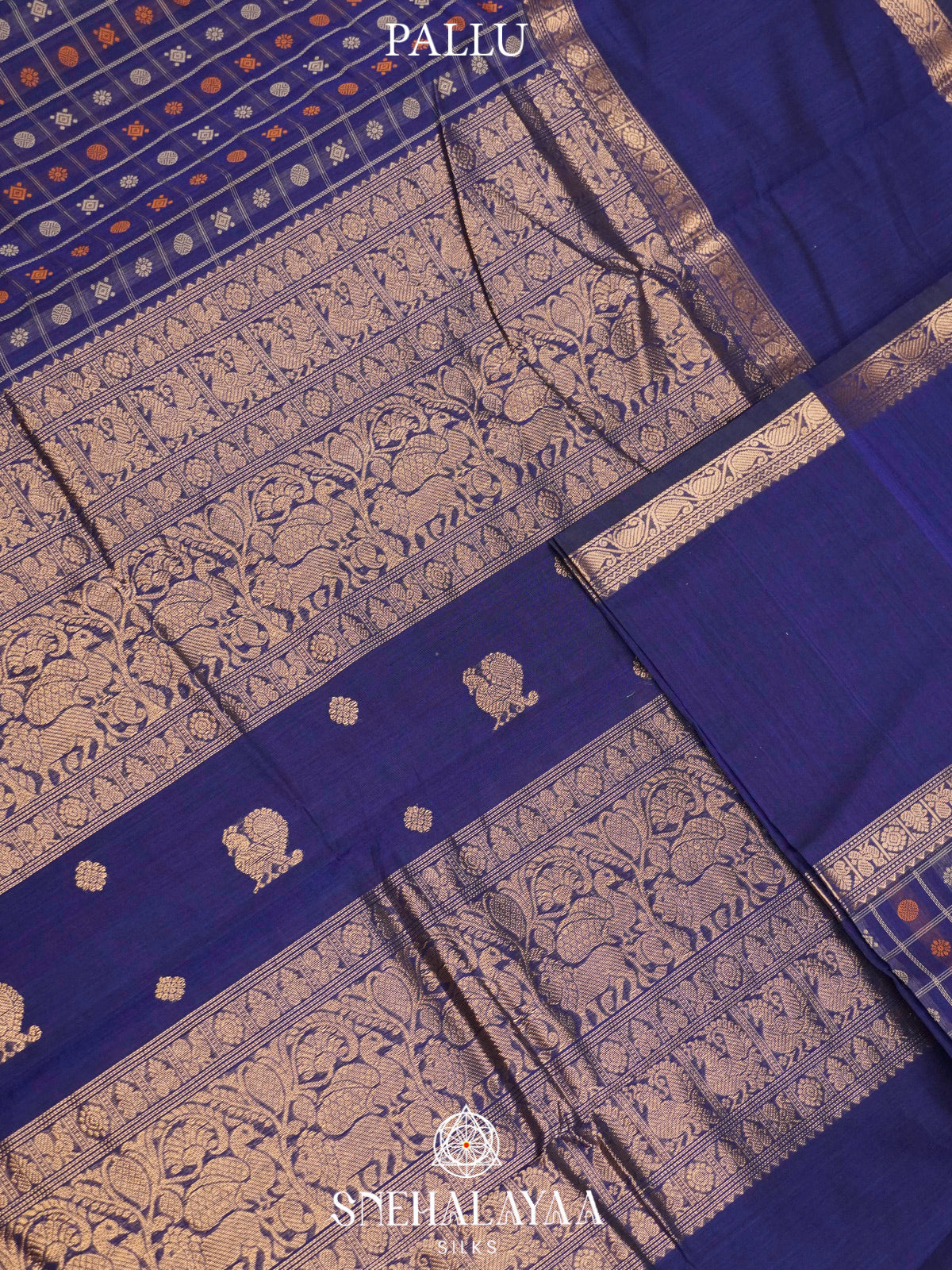 Royal Blue  Kanchi Cotton Saree