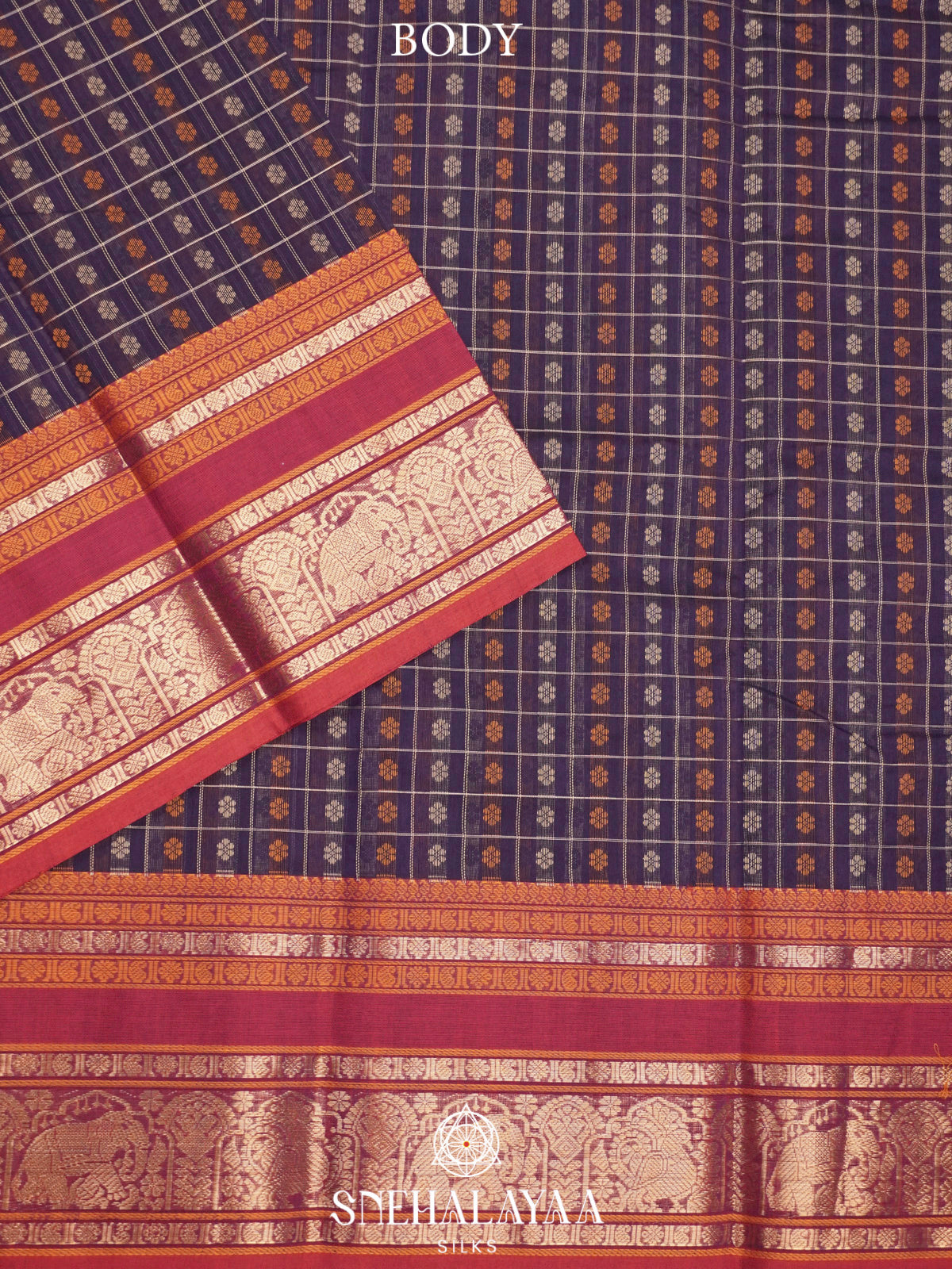 Purple  Kanchi Cotton Saree