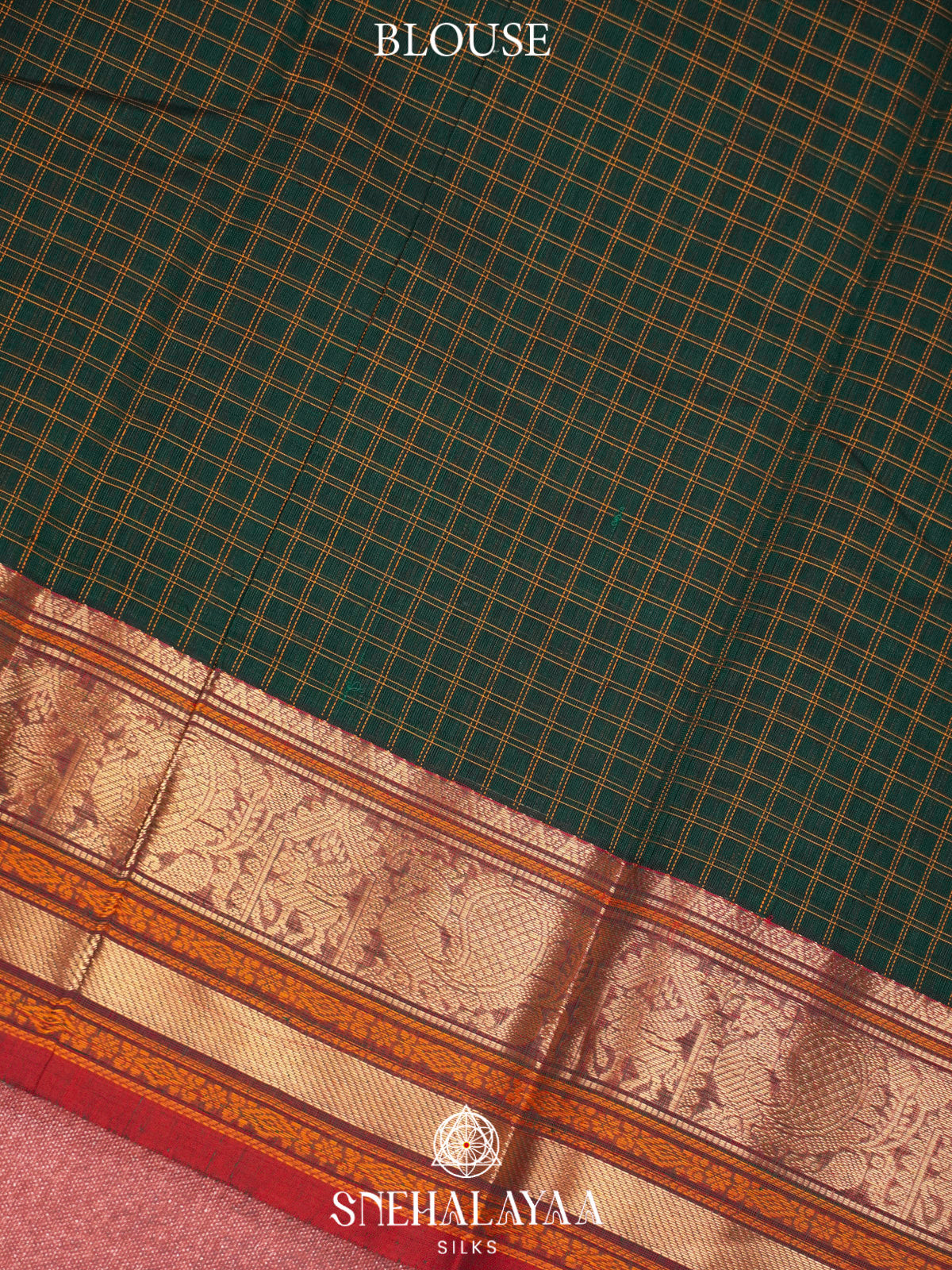 Bottle Green  Kanchi Cotton Saree