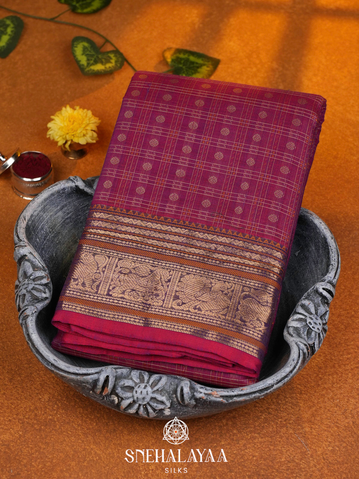 Magenta  Kanchi Cotton Saree