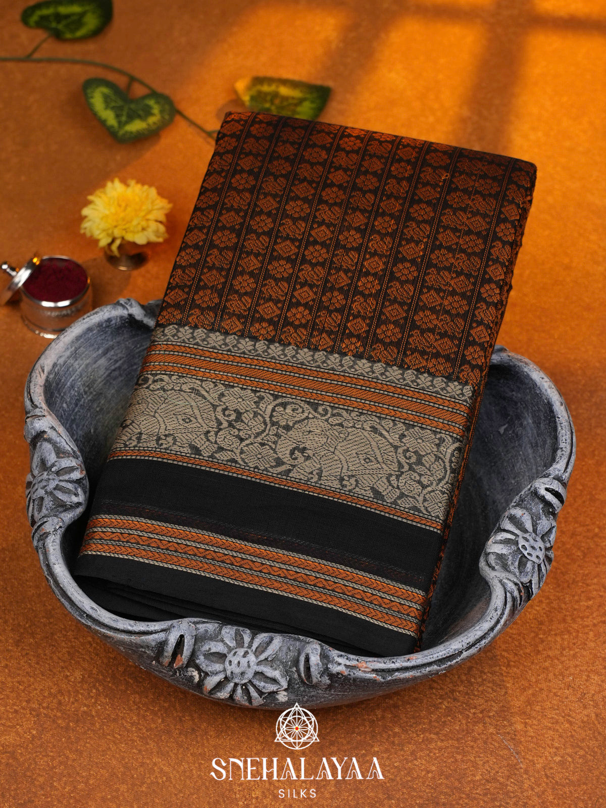 Coffee Brown  Kanchi Cotton Saree